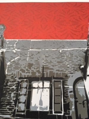 Logan Hicks (b.1971 ) Sunset Apartment Complex, Screen Print, Early Limited Ed, Black Rat Press 2... - 8
