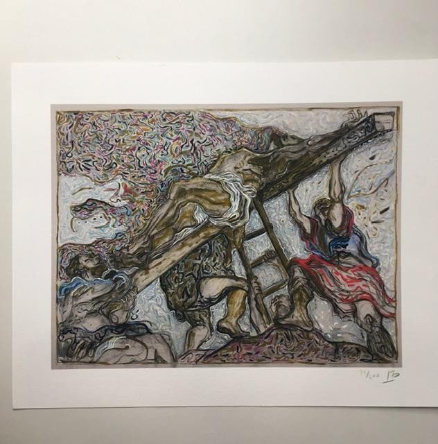 Billy Childish (b1959) 'L'Erection de la Croix' Signed, Editioned, Pigment Print, 2014 (1 of 4)