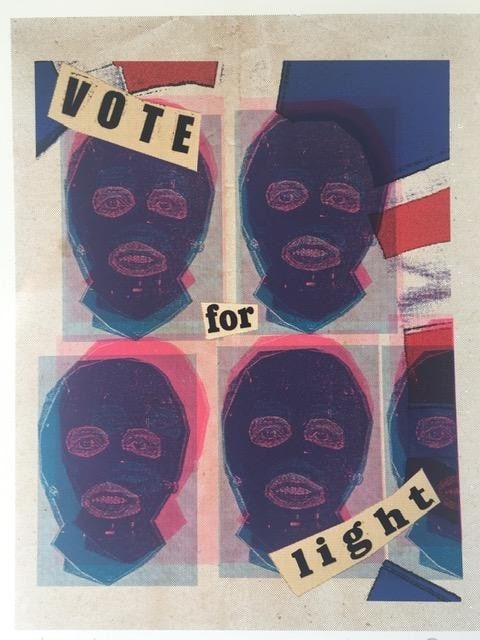 Jamie Reid (1947-2023) 'Vote For Light', Titled, Screenprint, Signed, Editioned, Framed, 1987 - 8