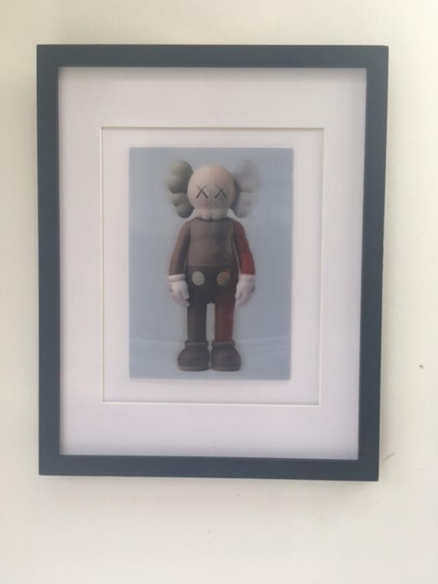 Kaws (b.1974) Import, 3D Lenticular Image Flayed Companion In Brown, Exhibition At NGV, Framed, 2... (1 of 17)