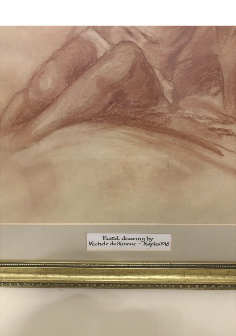 Michele De Simone “Seated Nude” Pencil and Pastel - 2