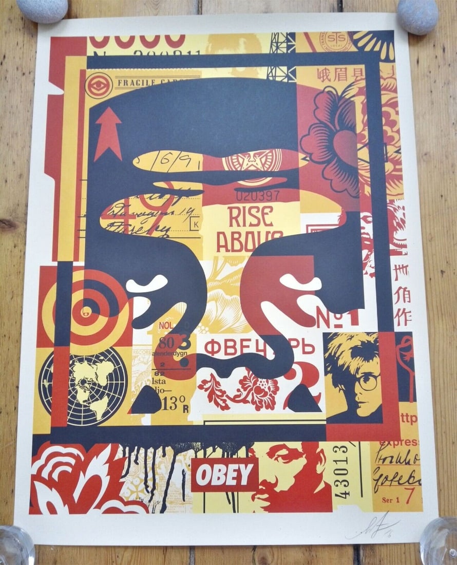 Shepard Fairey (b 1970) Rare Complete 'Andre' Face, Tryptich, Sold Out, Signed, Dated, 2016 - 12