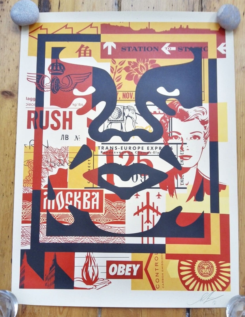 Shepard Fairey (b 1970) Rare Complete 'Andre' Face, Tryptich, Sold Out, Signed, Dated, 2016 - 13