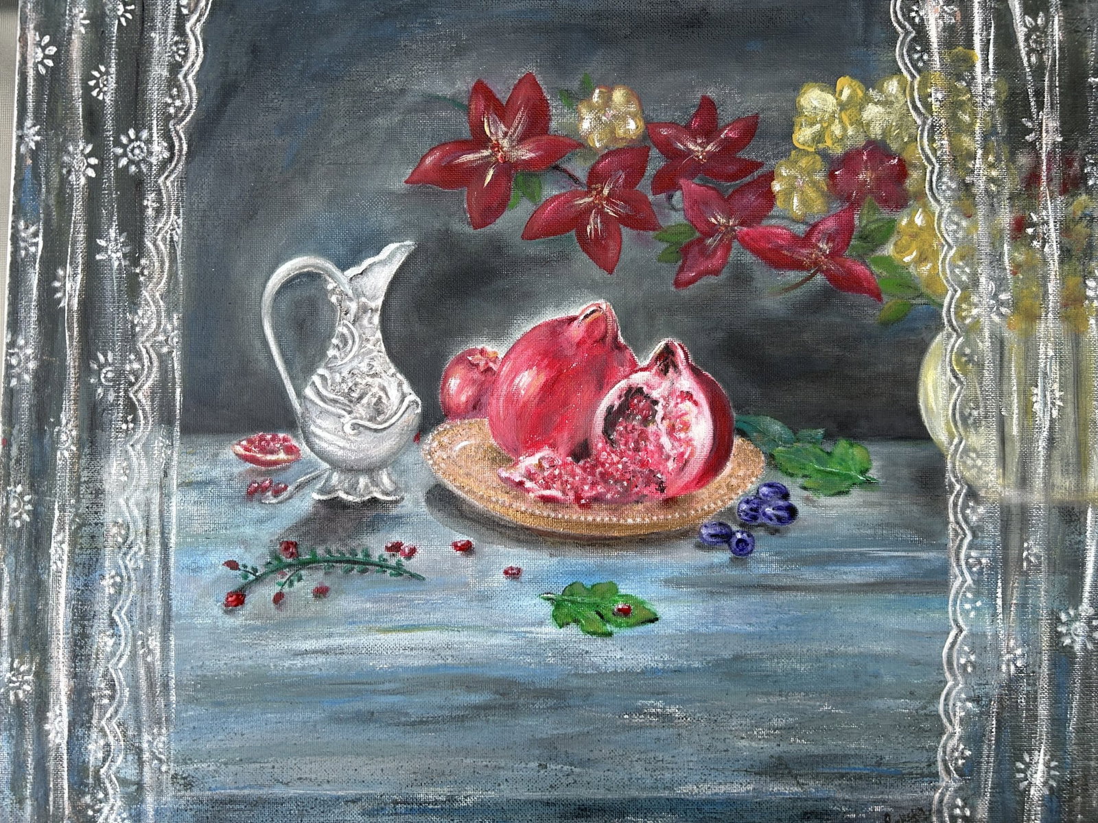 Still Life Painting, Fine Art, Acrylic on Canvas Vaastu Painting, Original Art: Title: Still Life Painting, Fine Art, Acrylic on Canvas Vaastu Painting, Original Art Description: Original Still Life Painting: It seems like my process is becoming a way for me to connect with what
