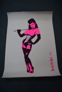 Bambi (B1979) ‘Exotica’ Screen Print, Signed, Editioned, 2012 Hand Finished In Pink Glit - 10