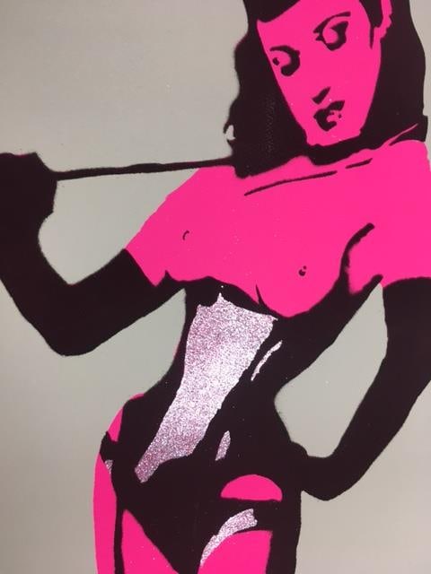 Bambi (B1979) ‘Exotica’ Screen Print, Signed, Editioned, 2012 Hand Finished In Pink Glit - 2