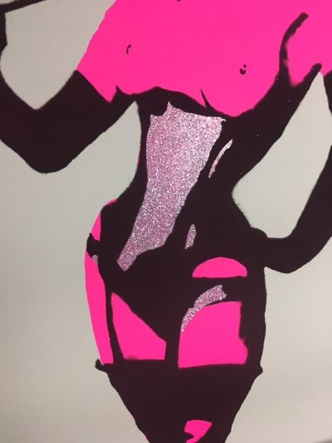 Bambi (B1979) ‘Exotica’ Screen Print, Signed, Editioned, 2012 Hand Finished In Pink Glit - 5