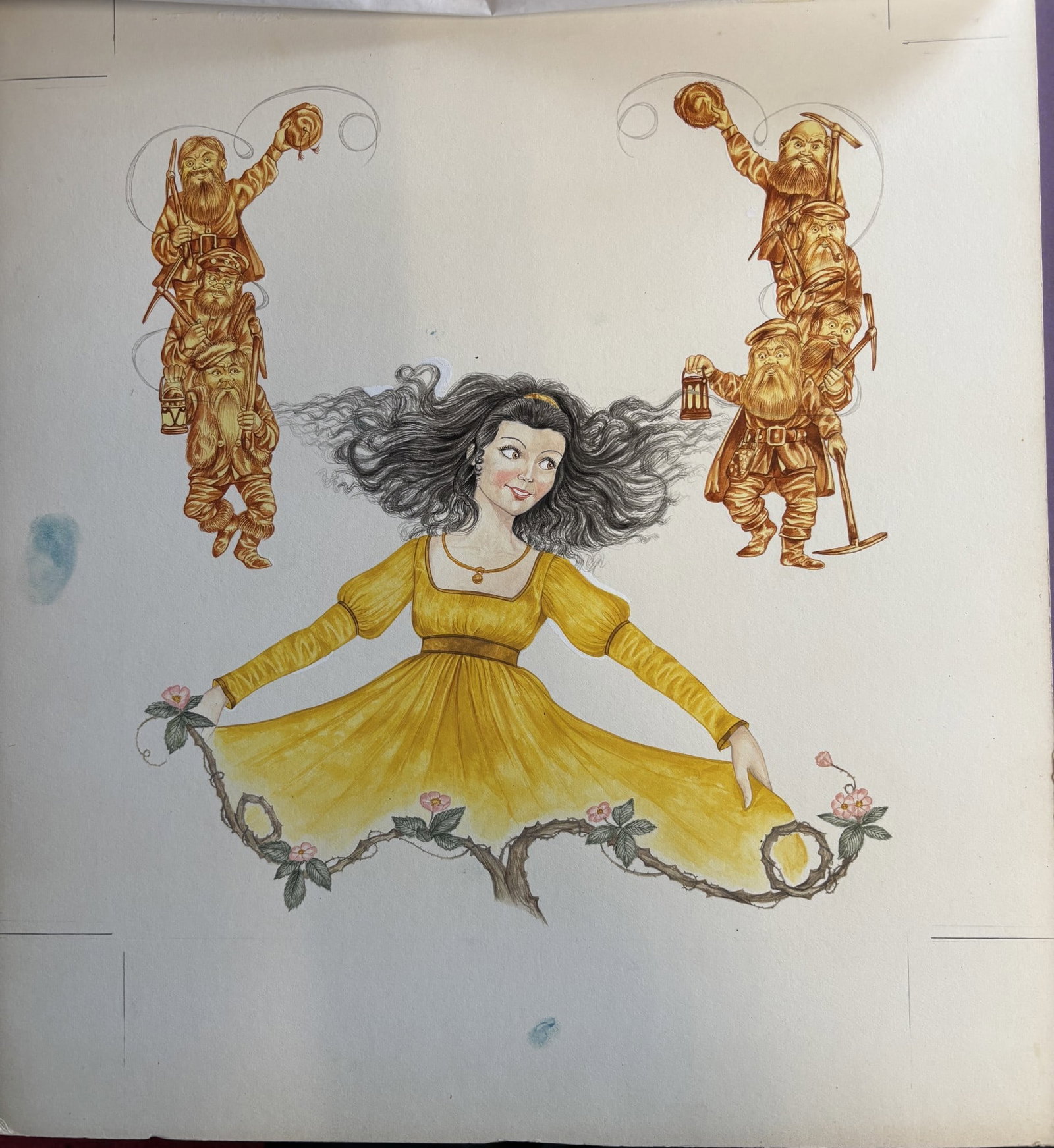 Snow White Original Vintage 1970's Book Artwork & COA & Copy of Page Free Post In UK Cover: Title: Snow White Original Vintage 1970's Book Artwork & COA & Copy of Page Free Post In UK Cover Description: This is the original, hand painted artwork for this vintage classic printed in