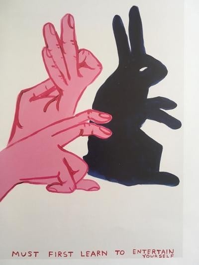 David Shrigley OBE (b 1968) ‘Bunny Rabbits’, Four Humorous Wall Hangings, Animal Thought - 5