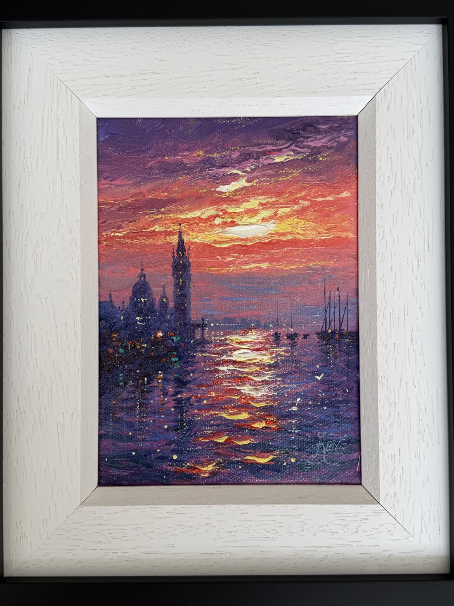 'Evening Sparkle Venice' Original Oil On Canvas By Andrew Grant Kurtis - 2