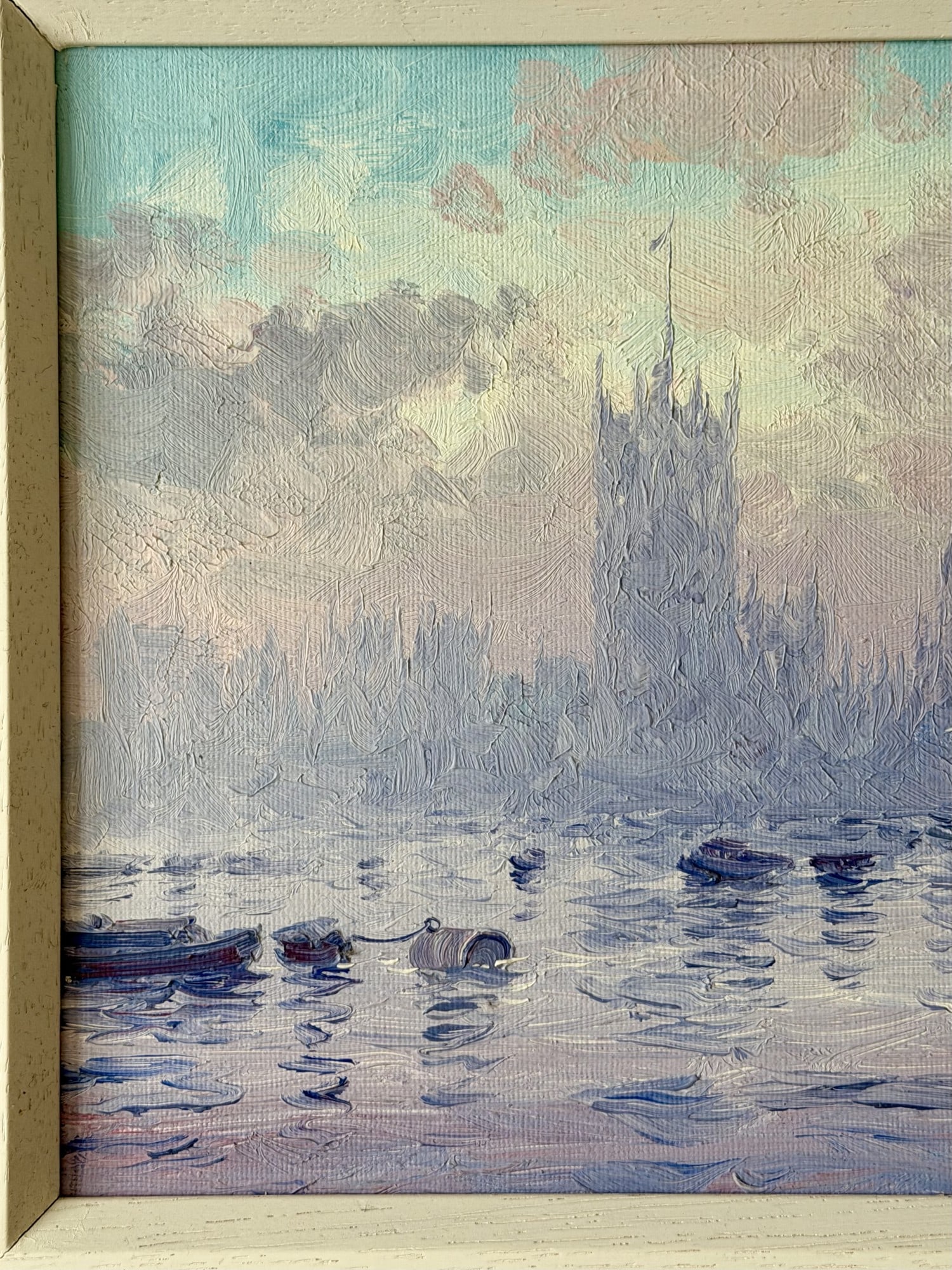 'Morning Haze The Thames 2' Original Oil On Canvas By Andrew Grant Kurtis - 5