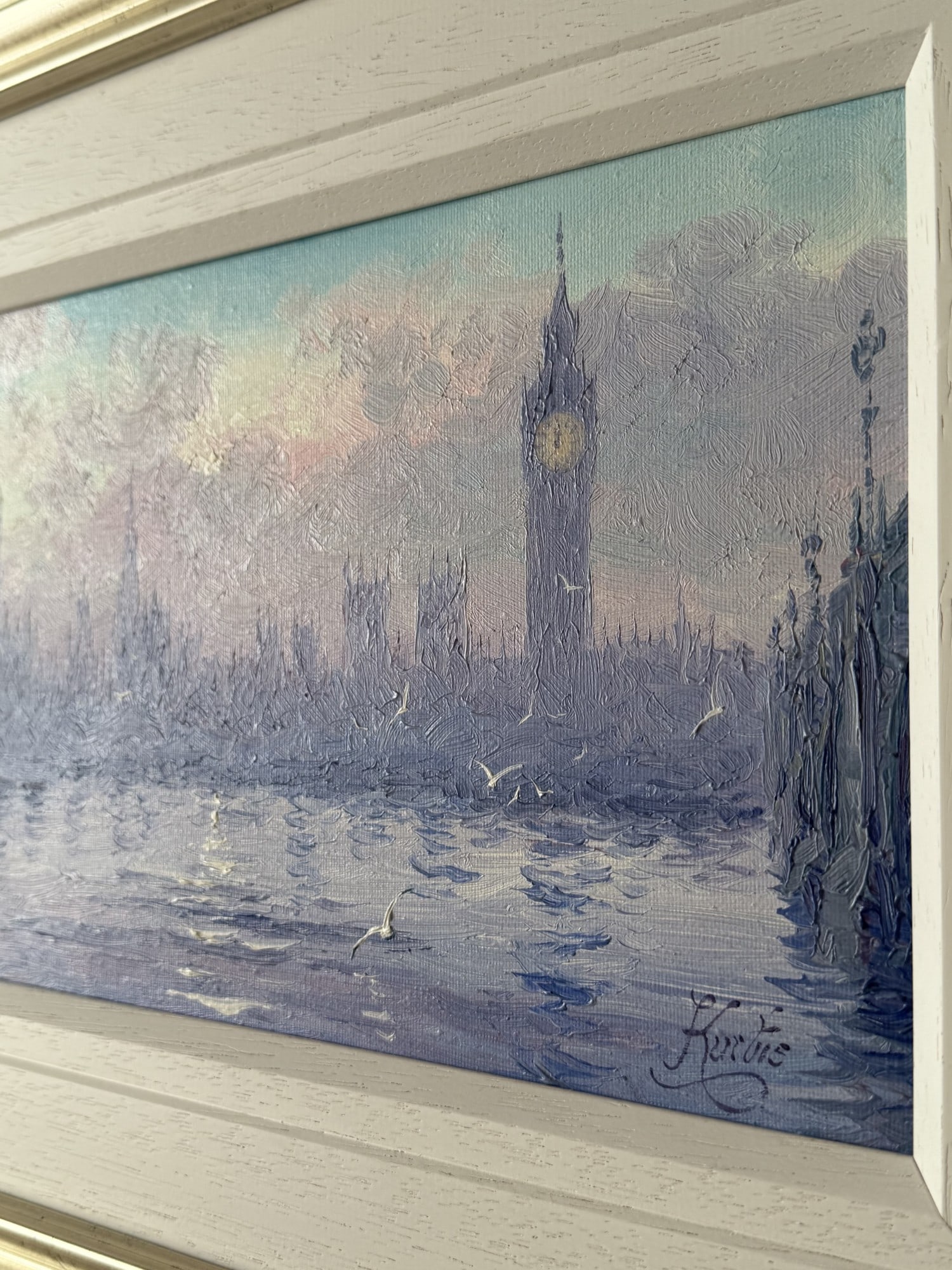 'Morning Haze The Thames 2' Original Oil On Canvas By Andrew Grant Kurtis - 6