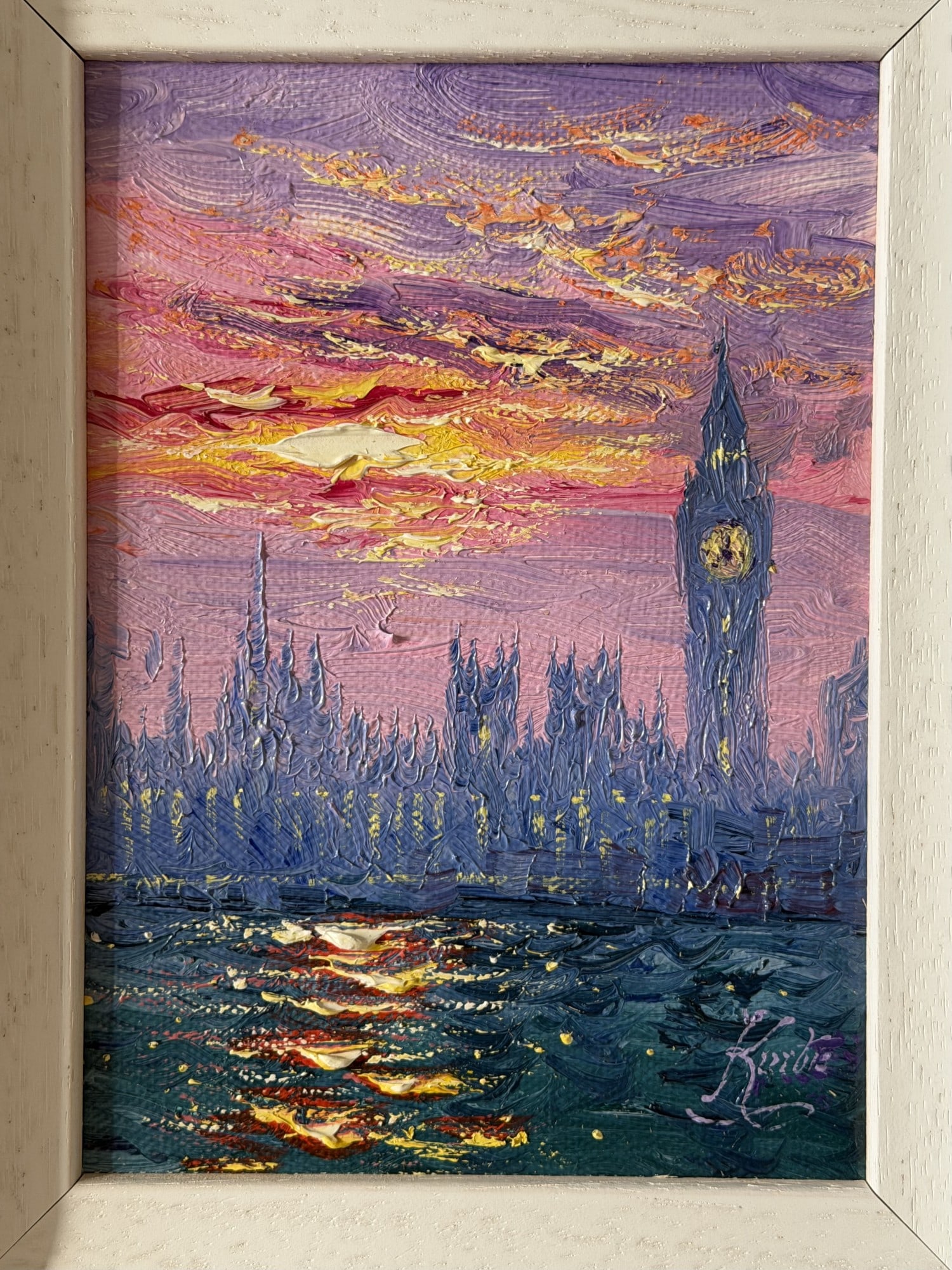 'Westminster Sparkle London' Original Oil Painting By Andrew Grant Curtis. Oil On Canvas - 4