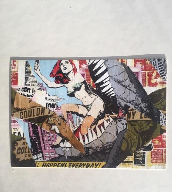 Faile (b 1975 & 76-) Original ‘It Happens Everyday’ Postcard From Lazerides Gallery, 200: Title: Faile (b 1975 & 76-) Original ‘It Happens Everyday’ Postcard From Lazerides Gallery, 2007 Description: FAILE (b 1975 & 76-) Original ‘It Happens Everyday’ Pos