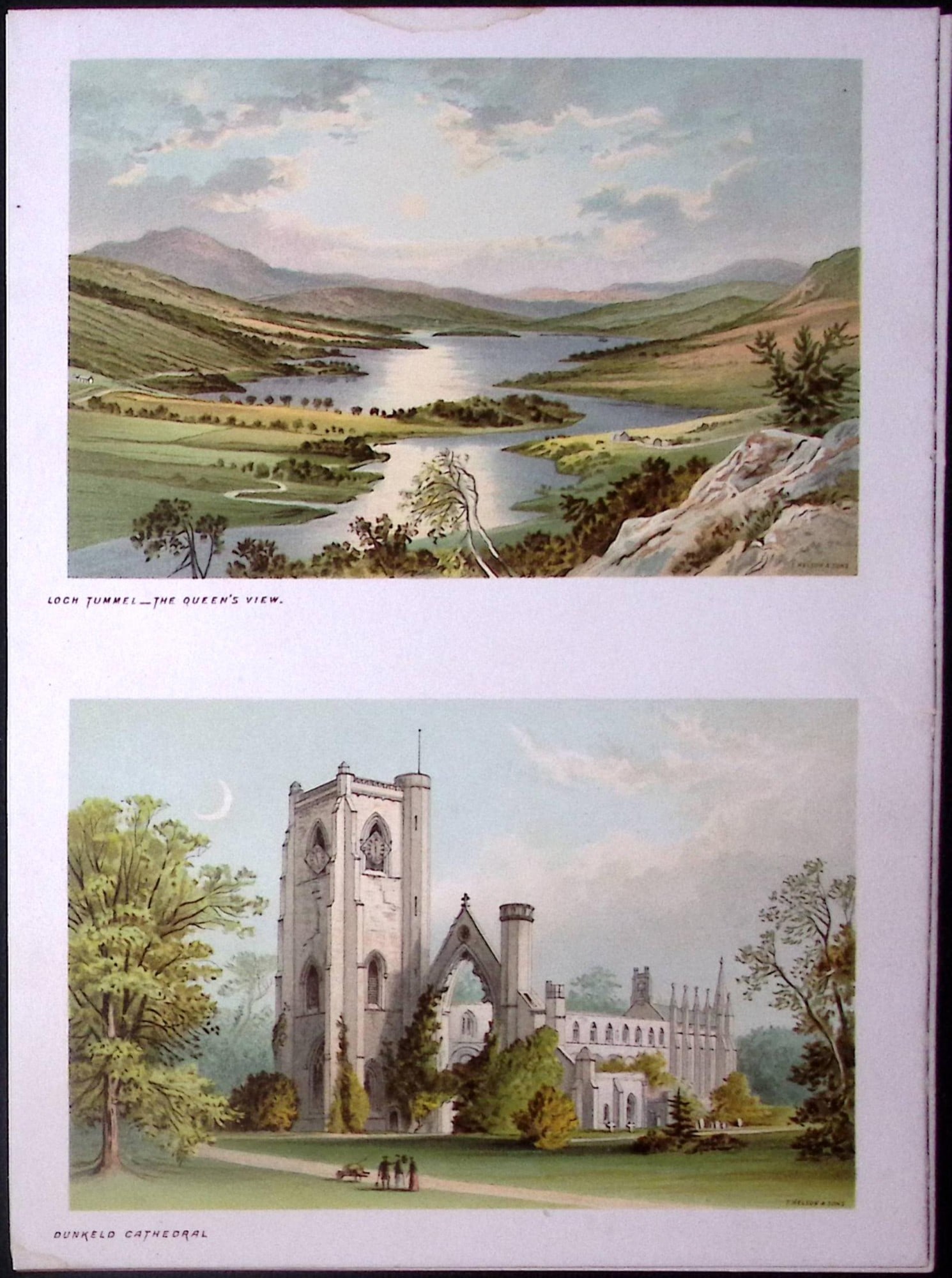 Scotland Dunkeld Cathedral & Loch Tummel Queens View Antique Print-57: Title: Scotland Dunkeld Cathedral & Loch Tummel Queens View Antique Print-57 Description: This Antique Illustration Has Been Removed from a First Edition of. Souvenir Of Scotland. Cit