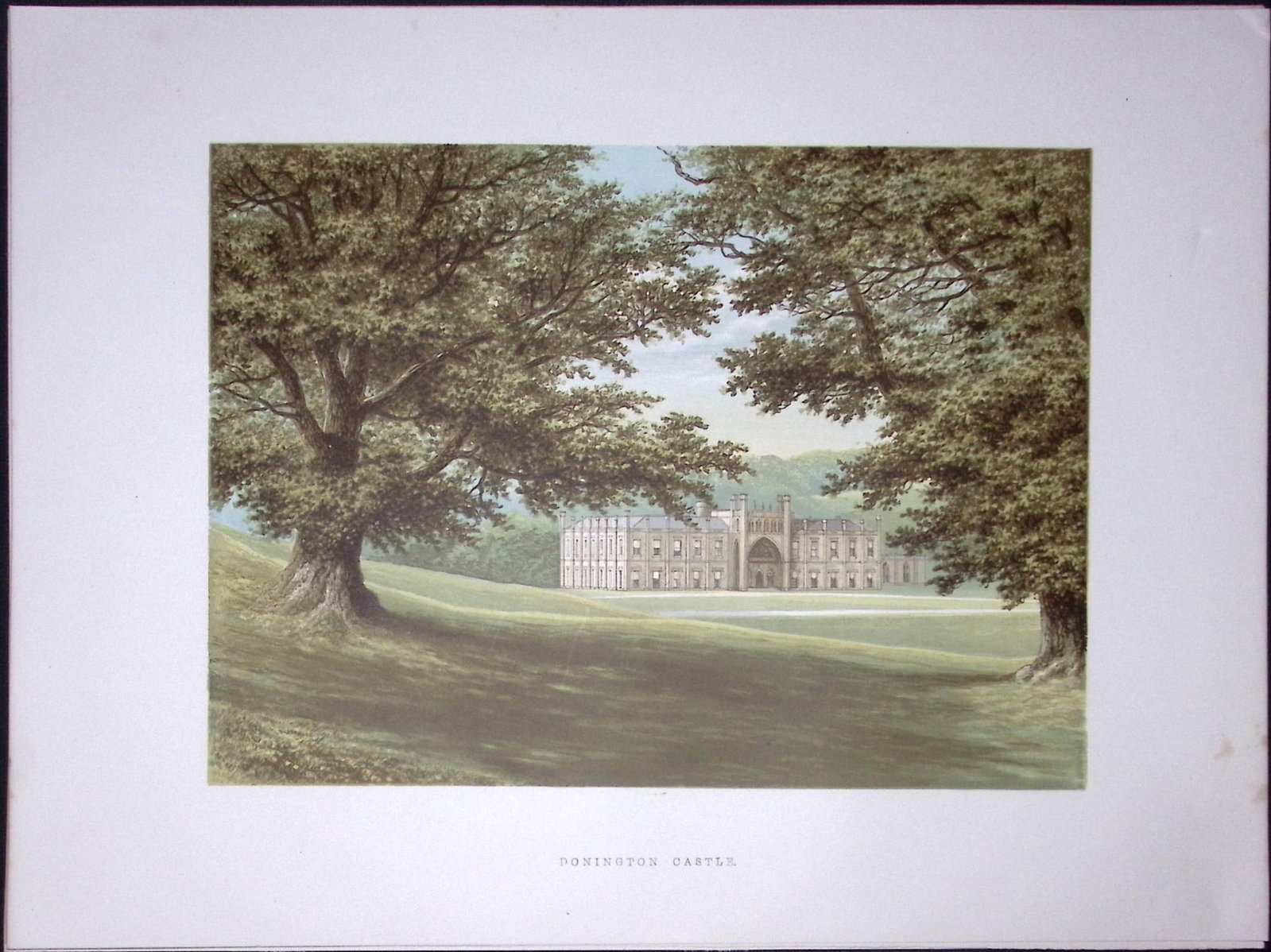 Donnington Castle Newbury 160 Years-Old Gilt-Edge Coloured Antique Book Plate-3: Title: Donnington Castle Newbury 160 Years-Old Gilt-Edge Coloured Antique Book Plate-3 Description: This Stunning Gilt-Edged Colour Plate illustrated by Alexander Francis Lydon and Coloured By.