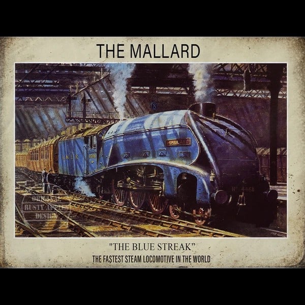The Mallard ""The Fastest Locomotive In The World"" Nostalgic Large Metal Wall Art: Title: The Mallard ""The Fastest Locomotive In The World"" Nostalgic Large Metal Wall Art Description: ★ Approx Size 12” x 8” (Inches) 300 x 200 (mm). ★ Our Metal Art Design