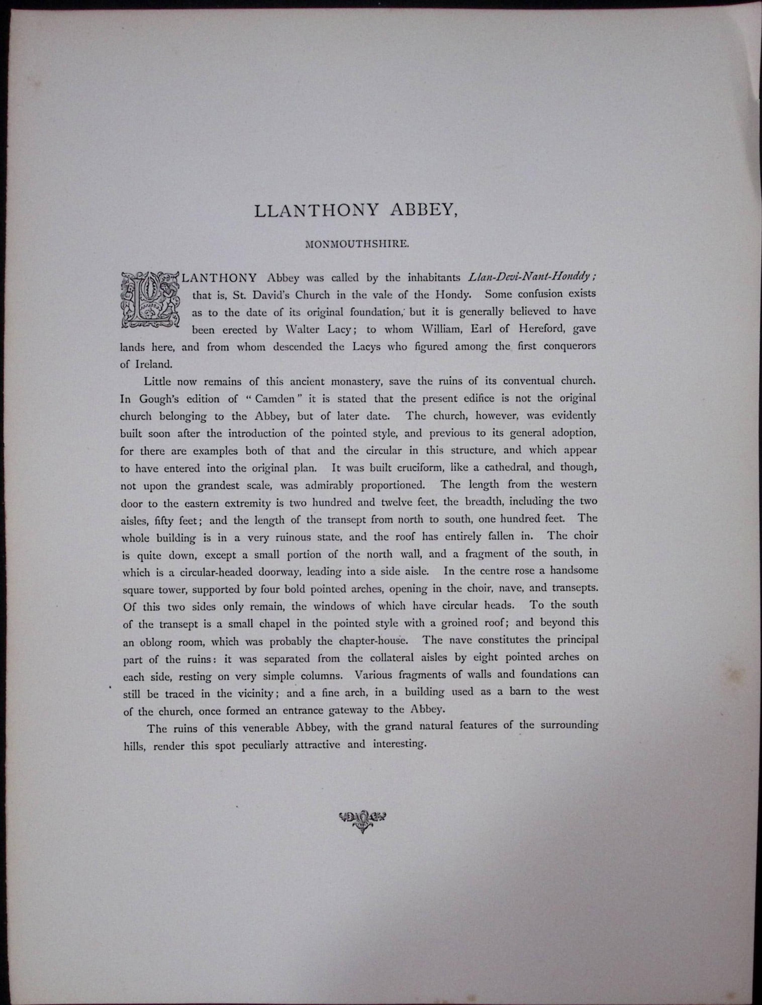 J.M.W Turner Rare “LLanthony Abbey Wales” 1873 Picturesque Views in England-28 - 2