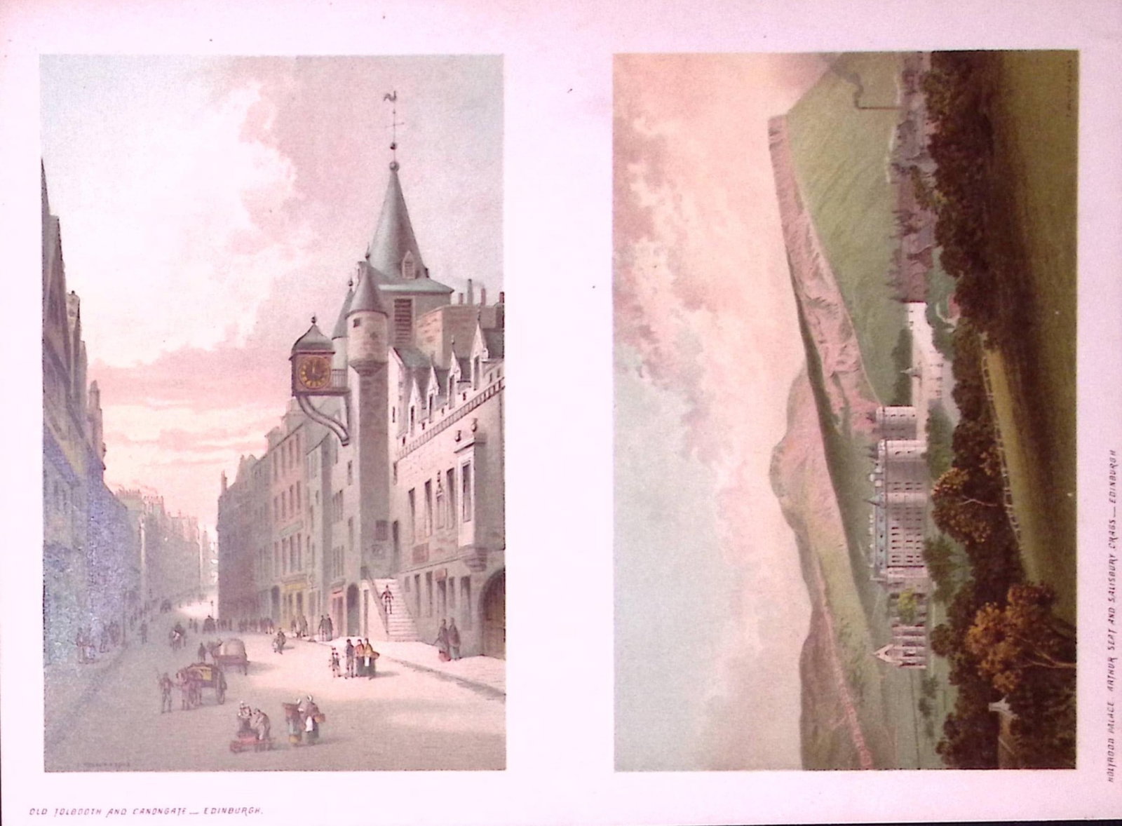 Scotland Edinburgh Views of City Arthurs Seat, Tolbooth Antique Print-5: Title: Scotland Edinburgh Views of City Arthurs Seat, Tolbooth Antique Print-5 Description: This Antique Illustration Has Been Removed from an First Edition of. Souvenir Of Scotland.
