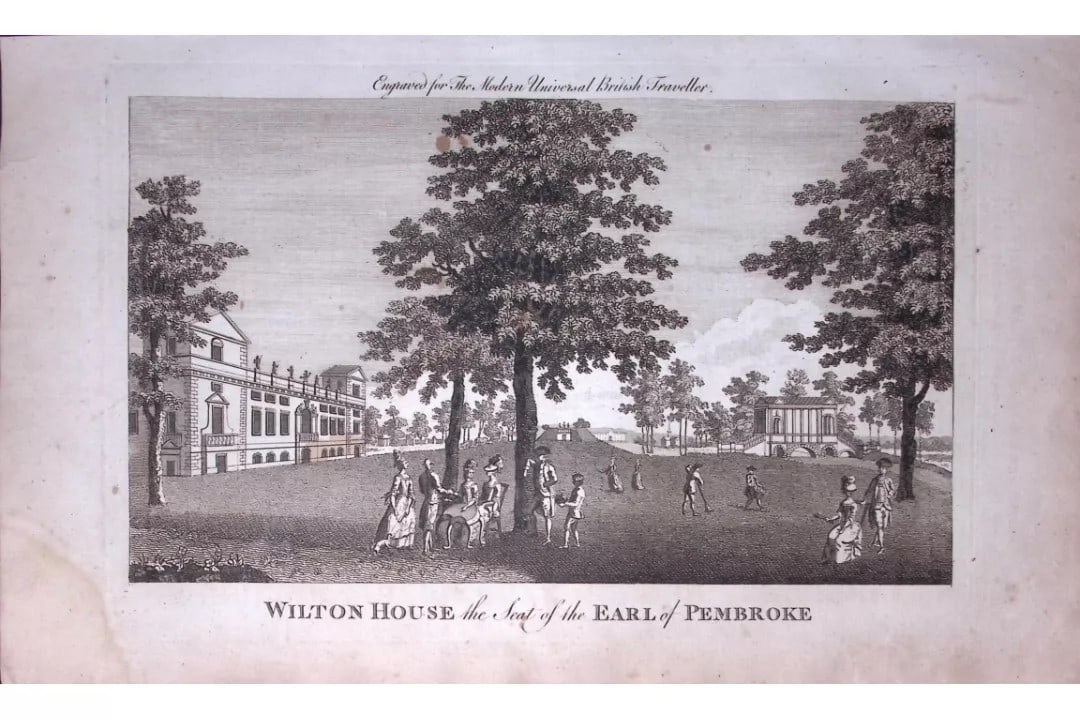 Wilton House Wiltshire Rare Large 247-Year-Old Antique Copperplate Engraving -19-TR: Title: Wilton House Wiltshire Rare Large 247-Year-Old Antique Copperplate Engraving -19-TR Description: This Antique 247-Year-Old Was Removed from an Edition Of. The Modern Un