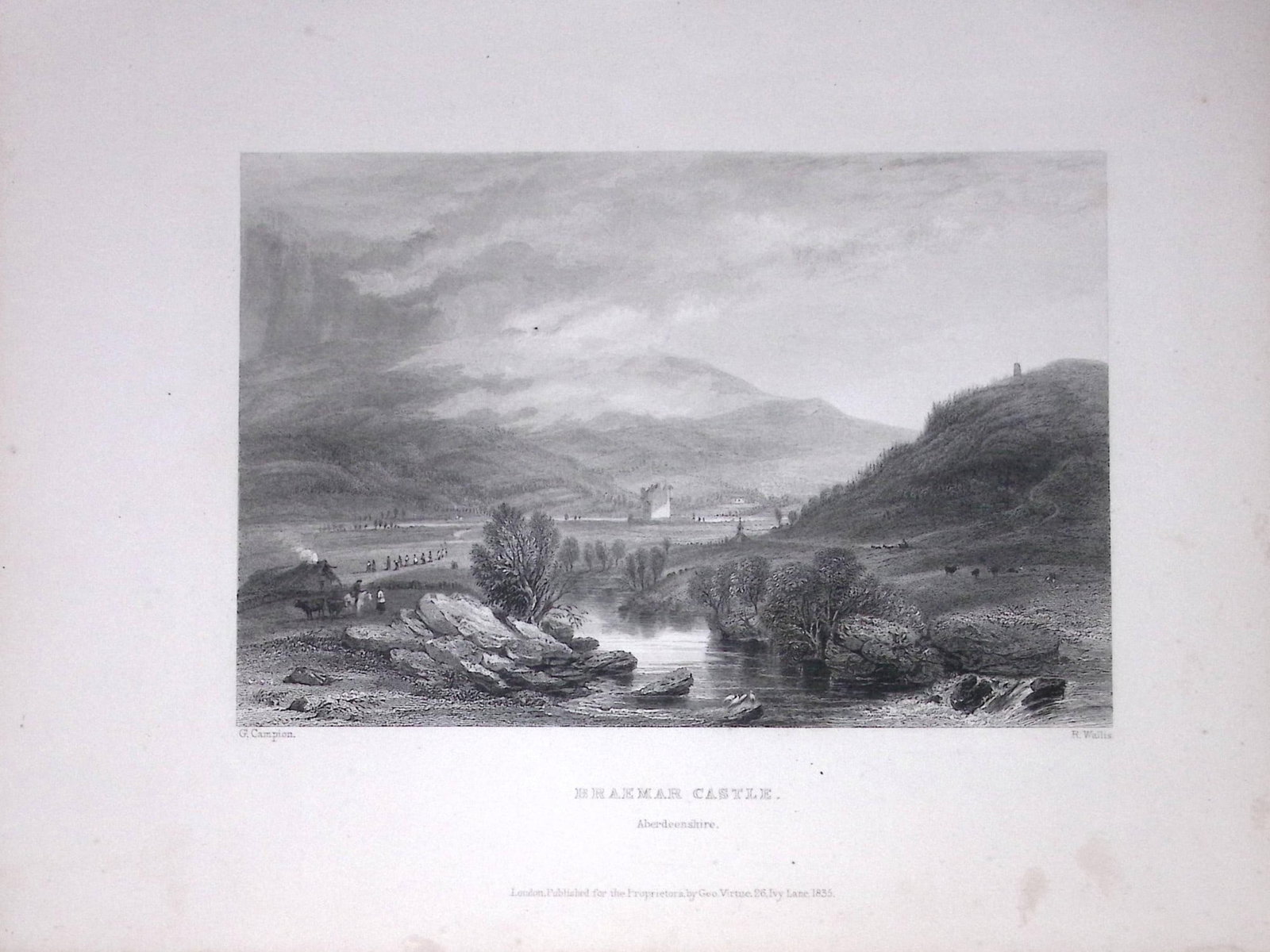 Braemar Castle Scotland 188 Years-Old W Beattie Antique Steel Engraving-59a: Title: Braemar Castle Scotland 188 Years-Old W Beattie Antique Steel Engraving-59a Description: Scotland Illustrated in a Series of Views Takes Expressly for This Work by Messrs William Beattie.
