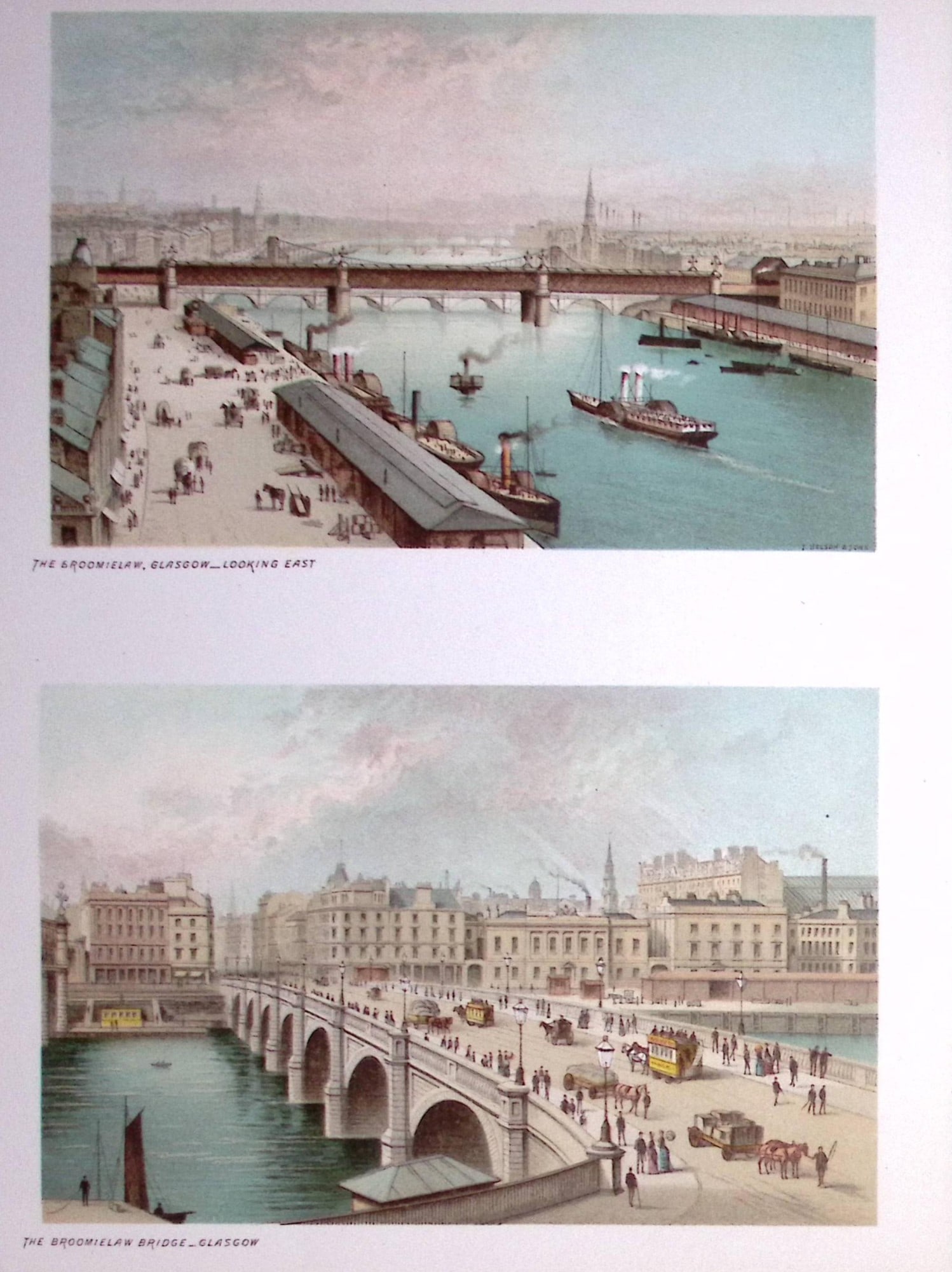 Scotland Glasgow Broomielaw Bridge & Docks 1889 Antique Print-12: Title: Scotland Glasgow Broomielaw Bridge & Docks 1889 Antique Print-12 Description: This Antique Illustration Has Been Removed from an First Edition of. Souvenir Of Scotland. Ci