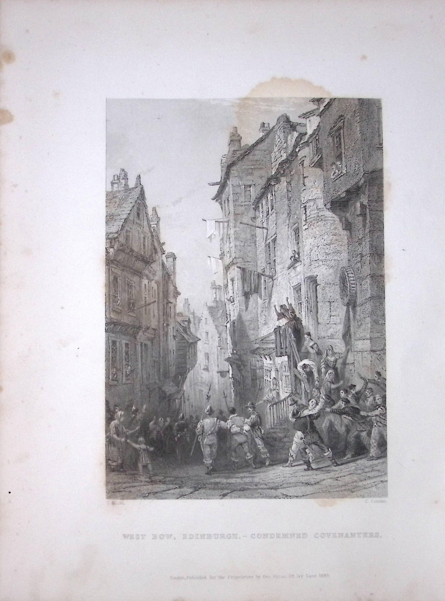 Edinburgh West Bow Condemned Scotland 188 Years-Old Antique Steel Engraving-12: Title: Edinburgh West Bow Condemned Scotland 188 Years-Old Antique Steel Engraving-12 Description: Scotland Illustrated in a Series of Views Takes Expressly for This Work by Messrs William Beattie.