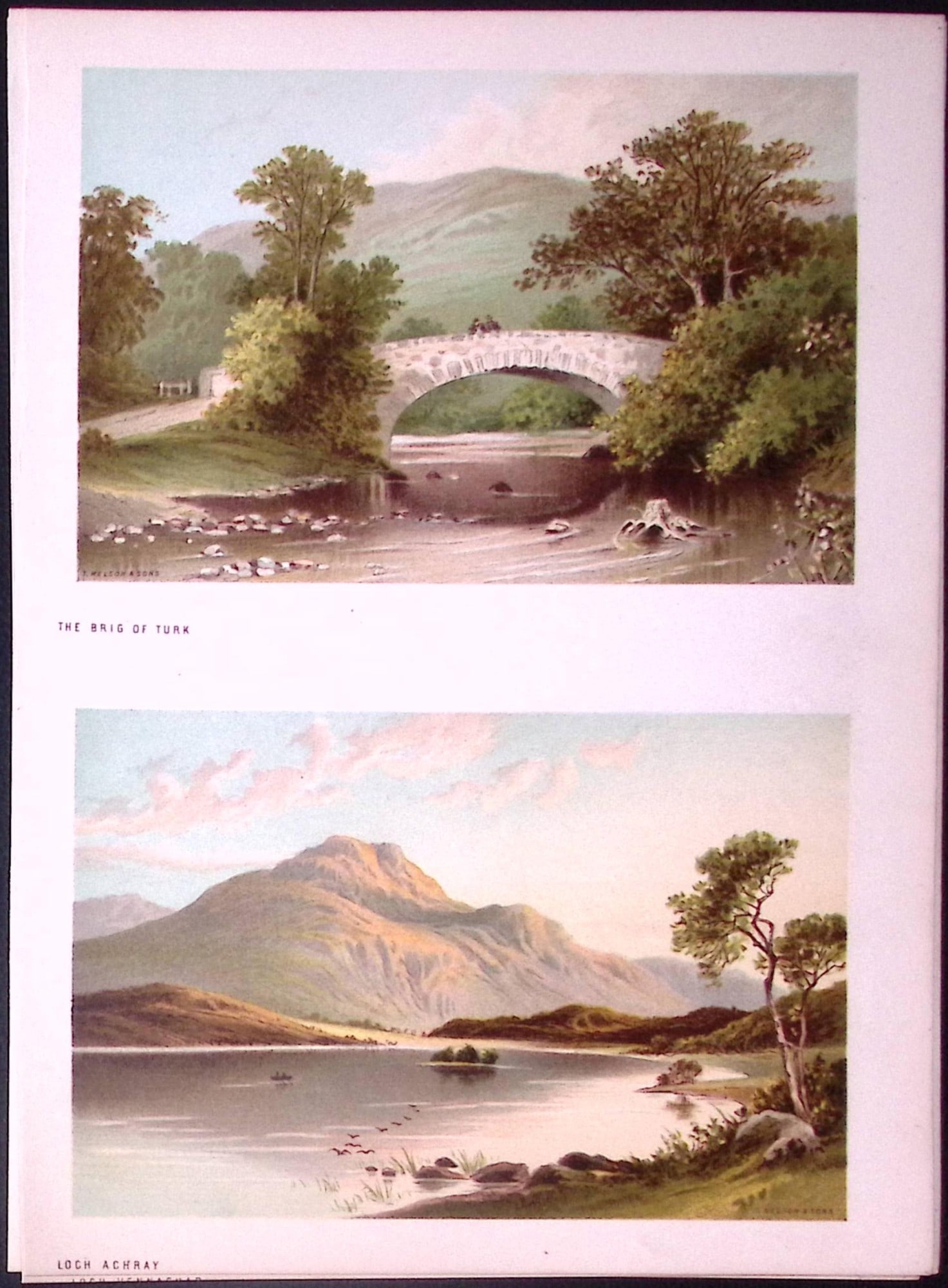Scotland The Bridge of Turk & Loch Achray Antique Coloured Print-31: Title: Scotland The Bridge of Turk & Loch Achray Antique Coloured Print-31 Description: This Antique Illustration Has Been Removed from a First Edition of. Souvenir Of Scotland. Cities,