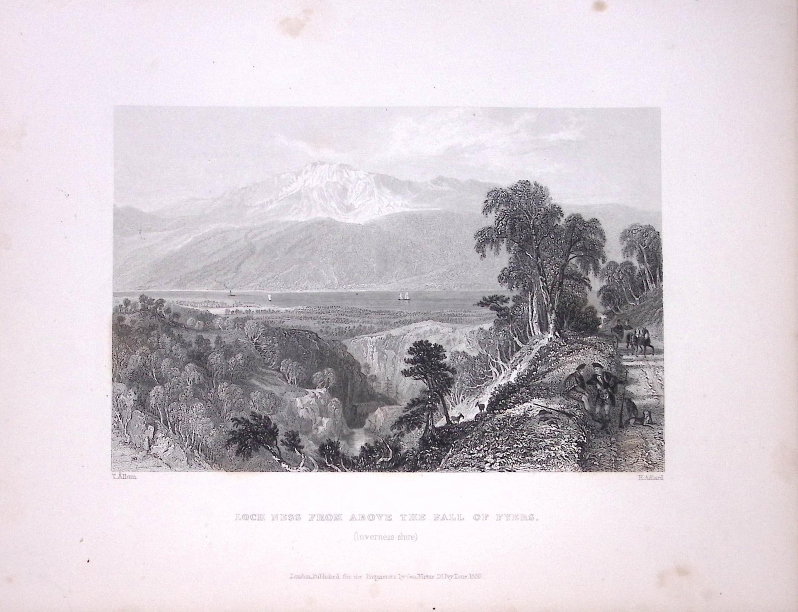 Loch Ness Scotland W Beattie 188 Years-Old Antique Steel Engraving-31: Title: Loch Ness Scotland W Beattie 188 Years-Old Antique Steel Engraving-31 Description: Scotland Illustrated in a Series of Views Takes Expressly for This Work by Messrs William Beattie.