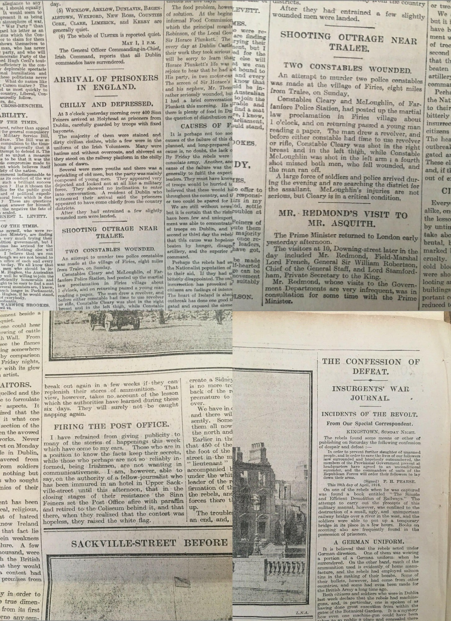 Irish Easter Rising 1916 Padraig Pearse Letter of Surrender, GPO In Ruins Rare Newspaper - 6