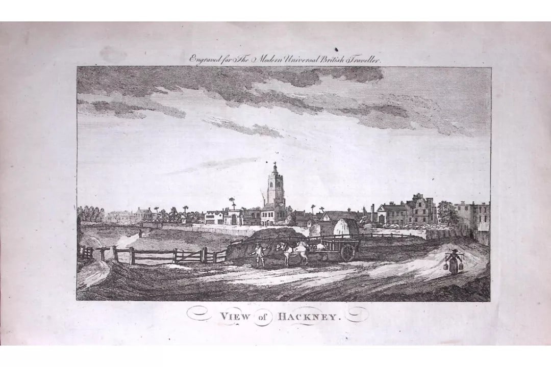 London View of Hackney Rare 247-Year-Old Antique Copperplate Engraving-52-TR: Title: London View of Hackney Rare 247-Year-Old Antique Copperplate Engraving-52-TR Description: This Antique 247-Year-Old Was Removed from an Edition Of. The Modern Universal British