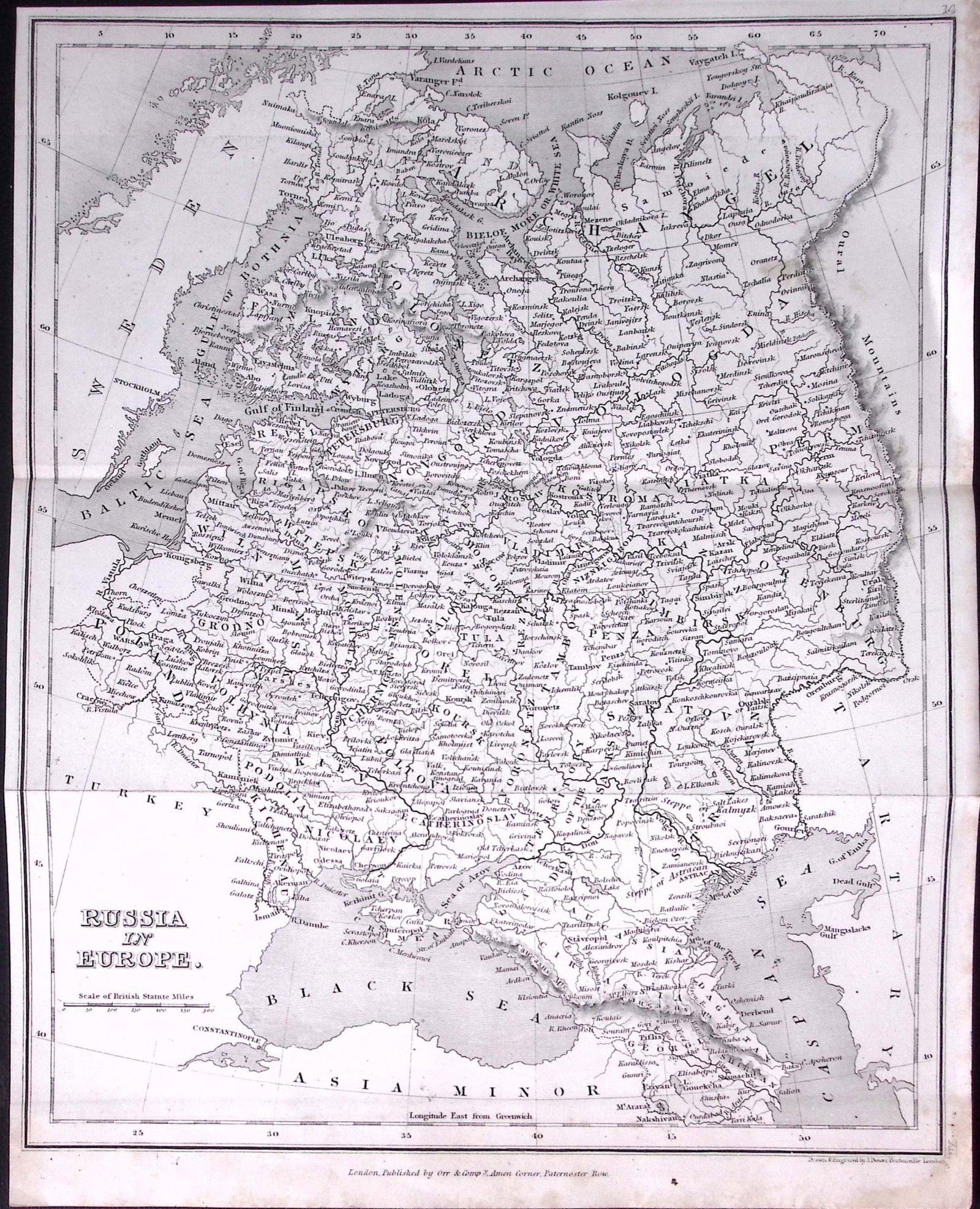 Russia in Europe Detailed Antique 179-Year-Old Engraved Map-1-TR: Title: Russia in Europe Detailed Antique 179-Year-Old Engraved Map-1-TR Description: Russia in Europe Detailed Antique 179-Year-Old Engraved Map-1-TR This Antique Map was Removed from an Edition of.