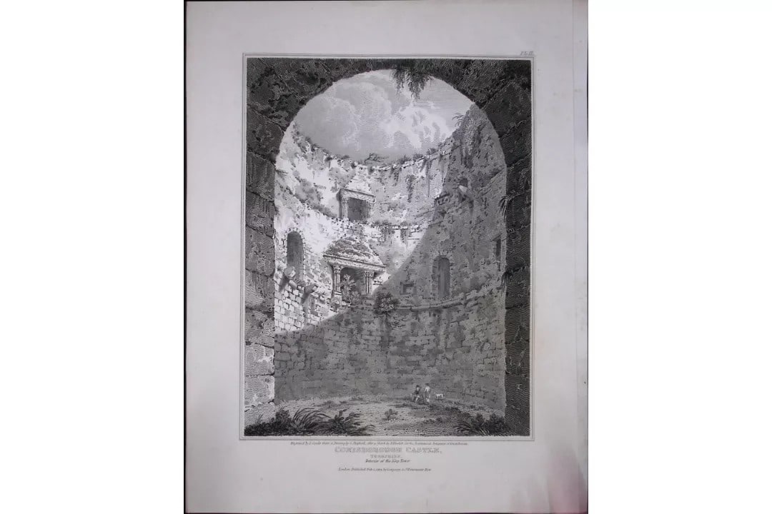 Conisborough Castle Yorkshire 190 Years-Old Rare John Britton Antique Steel Engraving-105: Title: Conisborough Castle Yorkshire 190 Years-Old Rare John Britton Antique Steel Engraving-105 Description: This 191 Years-Old Steel Engraved Plate Has Been Removed from an Antique Edition of. John