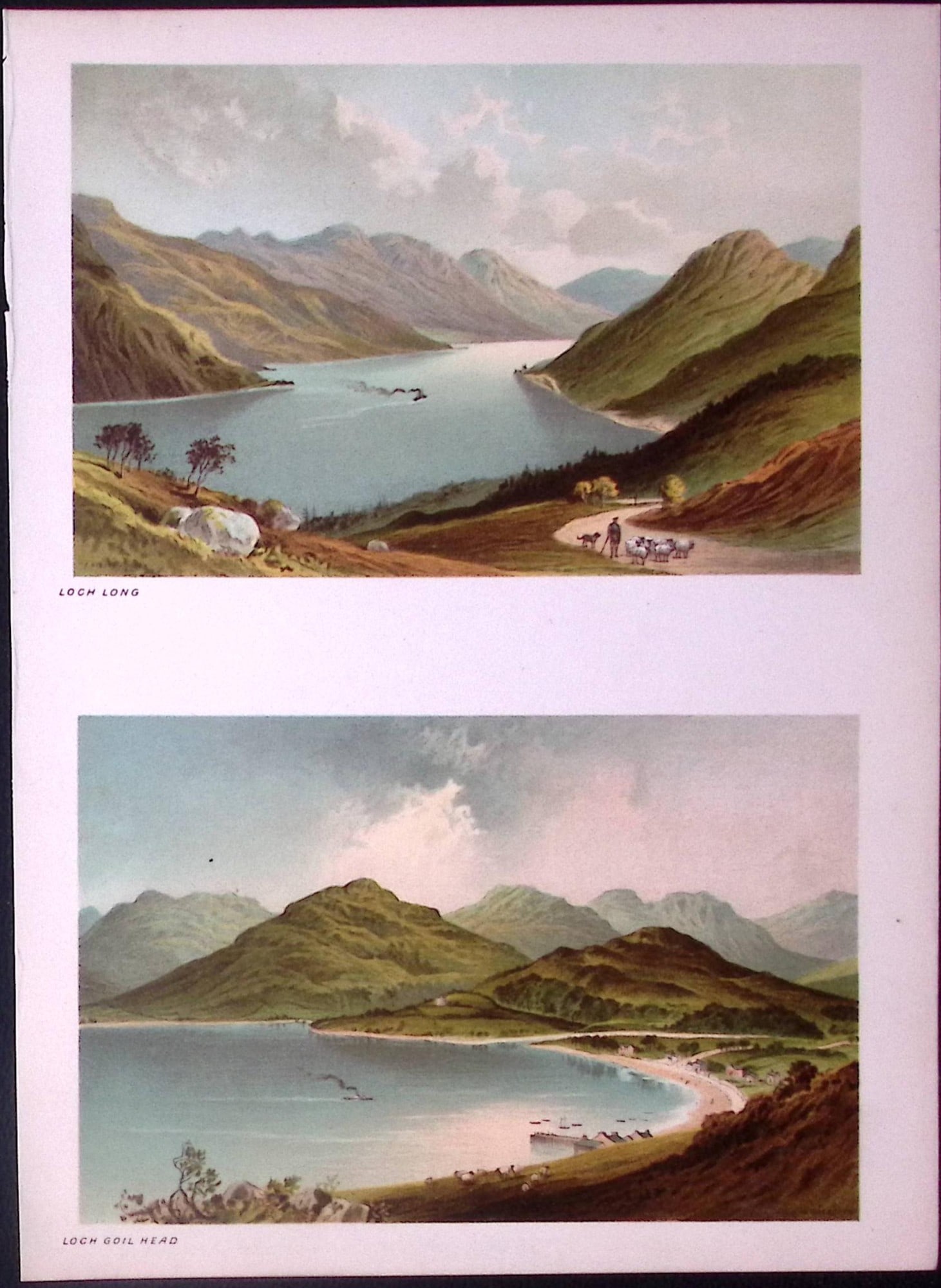 Scotland Loch Long & Loch Goil Head Antique Coloured Print-25a: Title: Scotland Loch Long & Loch Goil Head Antique Coloured Print-25a Description: This Antique Illustration Has Been Removed from an First Edition of. Souvenir Of Scotland. Citi
