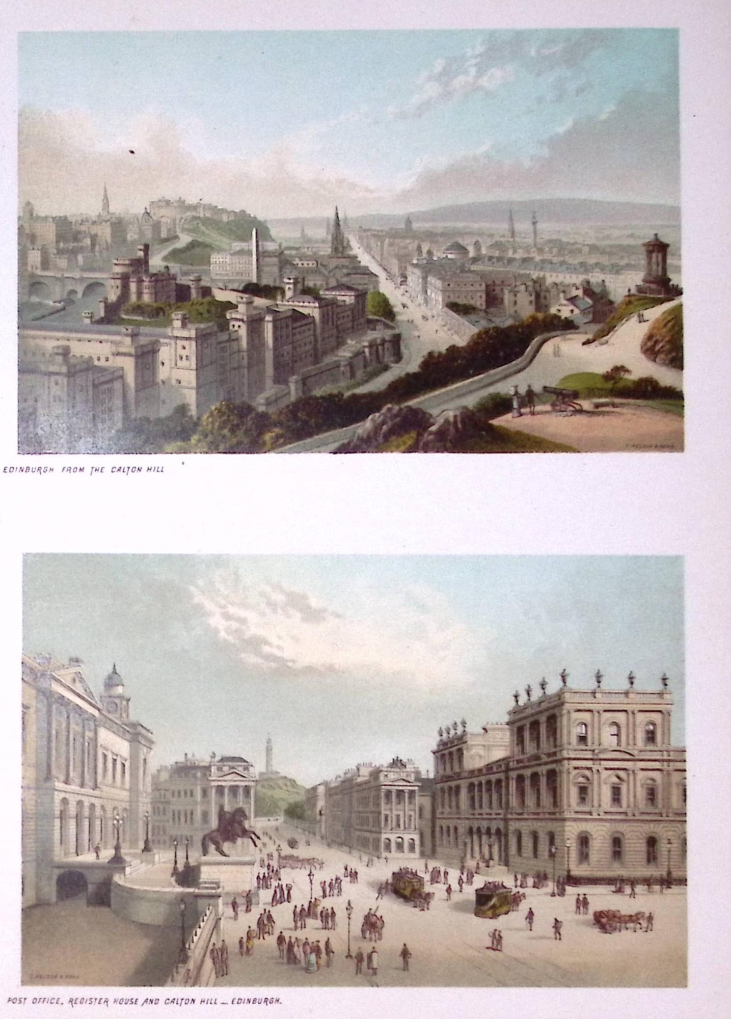 Edinburgh City & Post Office & Carlton Hill Coloured 1889 Antique Print-1: Title: Edinburgh City & Post Office & Carlton Hill Coloured 1889 Antique Print-1 Description: Edinburgh City & Post Office & Carlton Hill Coloured 1889 Antique Print-1 This Anti