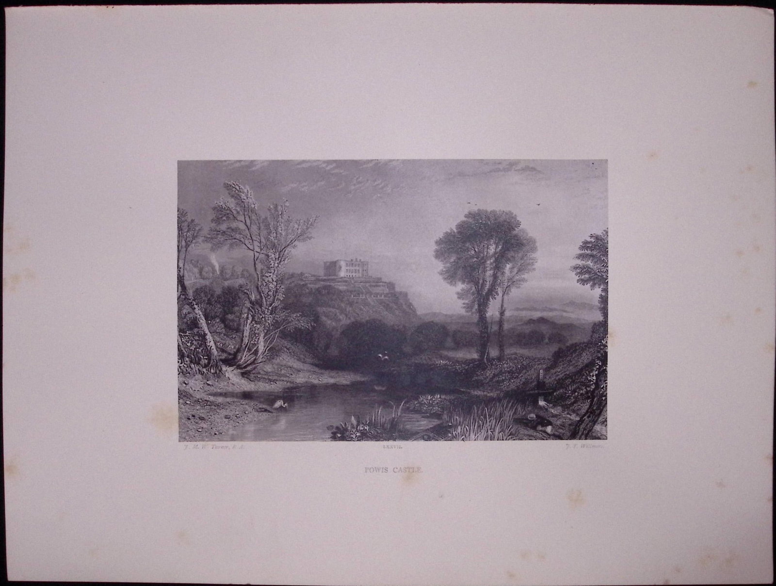 J.M.W Turner Rare “Powis Castle Wales” 1873 Picturesque Views in England-26: Title: J.M.W Turner Rare “Powis Castle Wales” 1873 Picturesque Views in England-26 Description: This Antique Print Was Removed from a 152 Years-Old Edition Of. J M W Turner's Picturesque