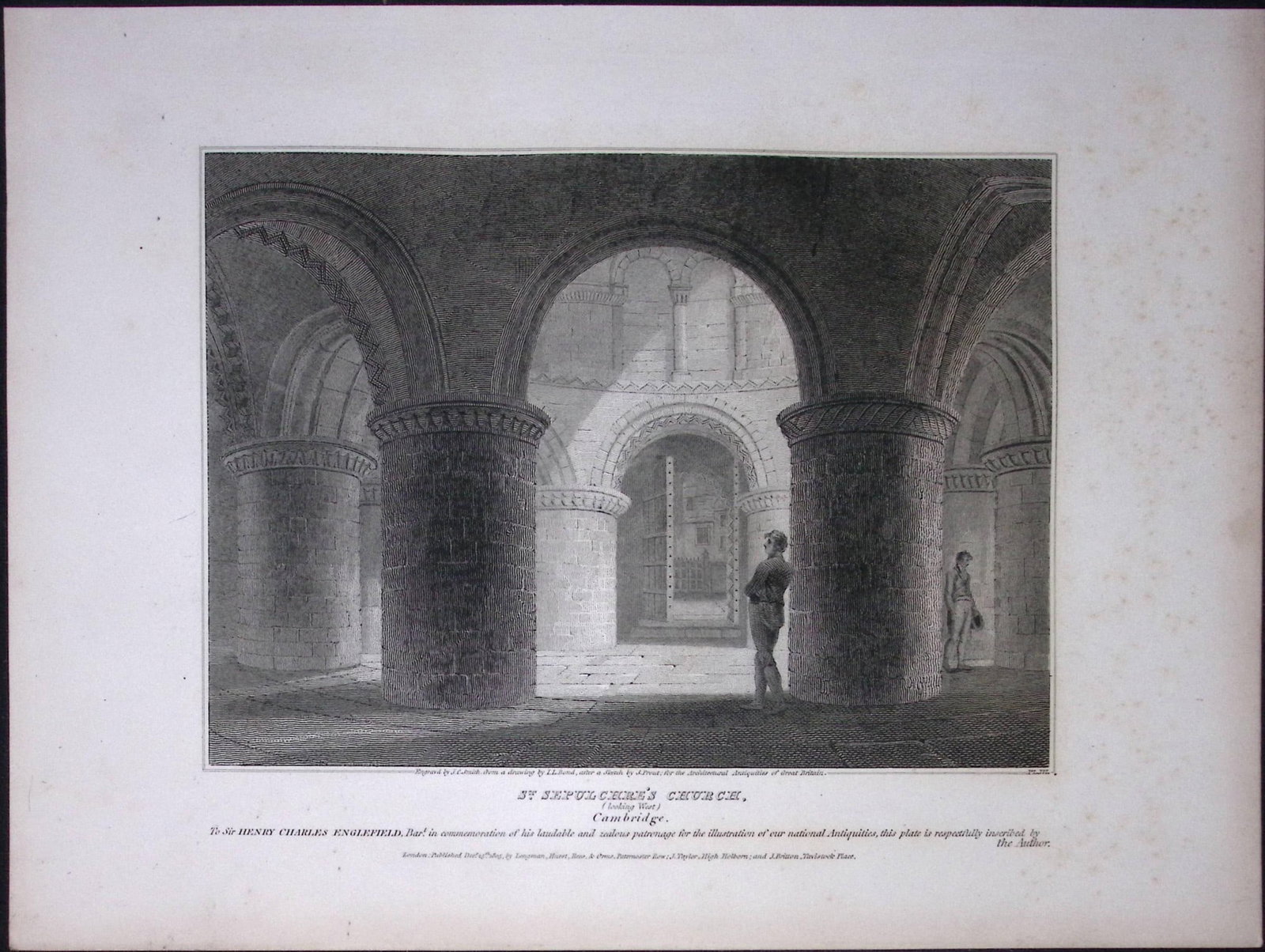 Holy Sepulchre Cambridge Rare John Britton 191 Years-Old Antique Steel Engraving-17: Title: Holy Sepulchre Cambridge Rare John Britton 191 Years-Old Antique Steel Engraving-17 Description: This 191 Years-Old Steel Engraved Plate Has Been Removed from an Antique Edition of. John