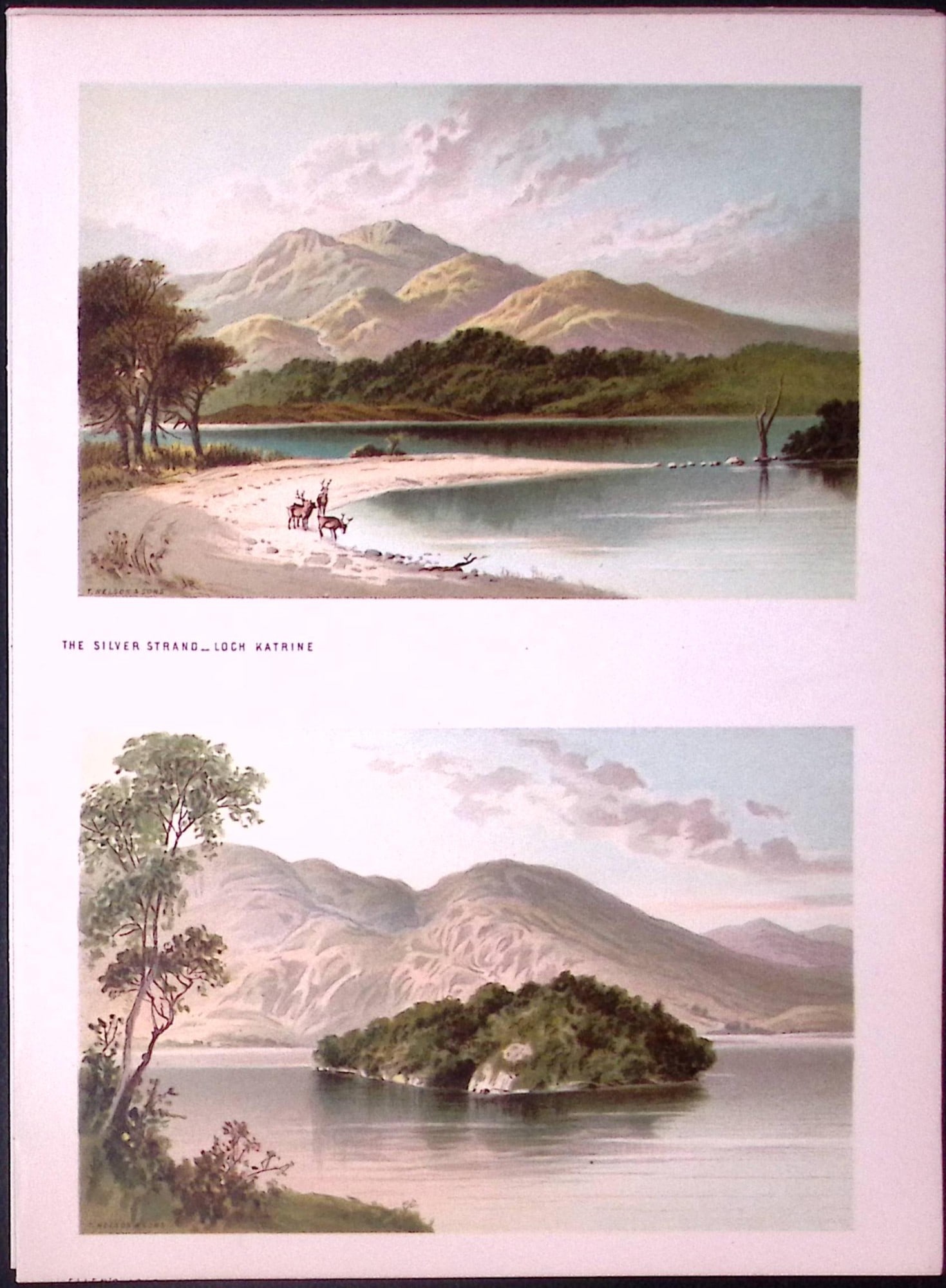 Scotland The Silver Strand loch Katrine Antique Coloured Print-34: Title: Scotland The Silver Strand loch Katrine Antique Coloured Print-34 Description: This Antique Illustration Has Been Removed from a First Edition of. Souvenir Of Scotland. Cities, Lak