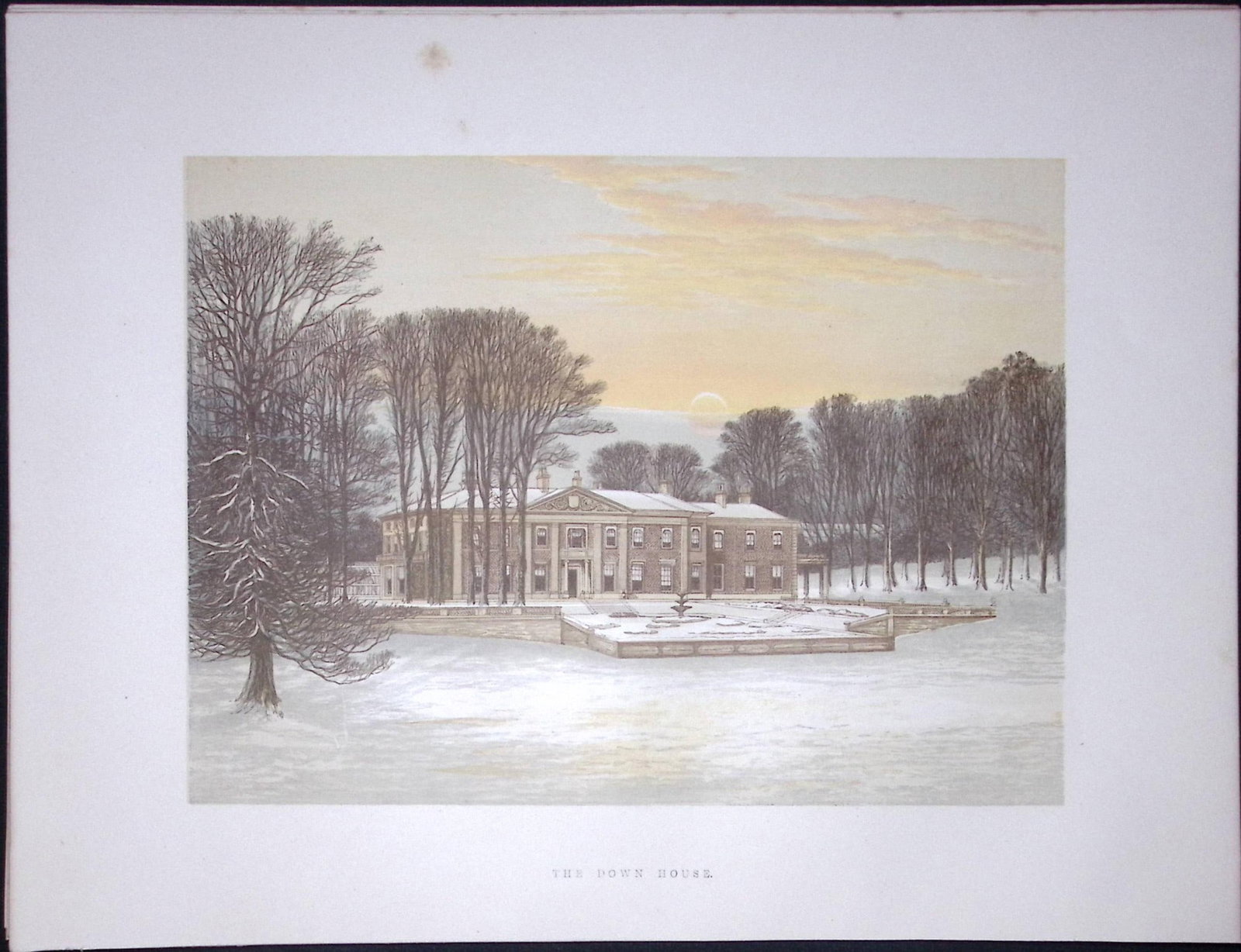 The Down House Dorset 160 Years-Old Gilt-Edge Coloured Antique Book Plate-8: Title: The Down House Dorset 160 Years-Old Gilt-Edge Coloured Antique Book Plate-8 Description: This Stunning Gilt-Edged Colour Plate illustrated by Alexander Francis Lydon and Coloured By. Benjamin
