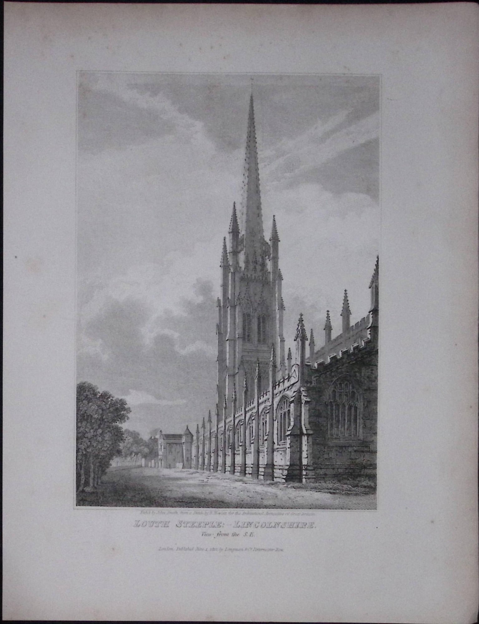 Louth Steeple Lincolnshire 190 Years-Old Rare John Britton Antique Steel Engraving-61: Title: Louth Steeple Lincolnshire 190 Years-Old Rare John Britton Antique Steel Engraving-61 Description: This 191 Years-Old Steel Engraved Plate Has Been Removed from an Antique Edition of. John