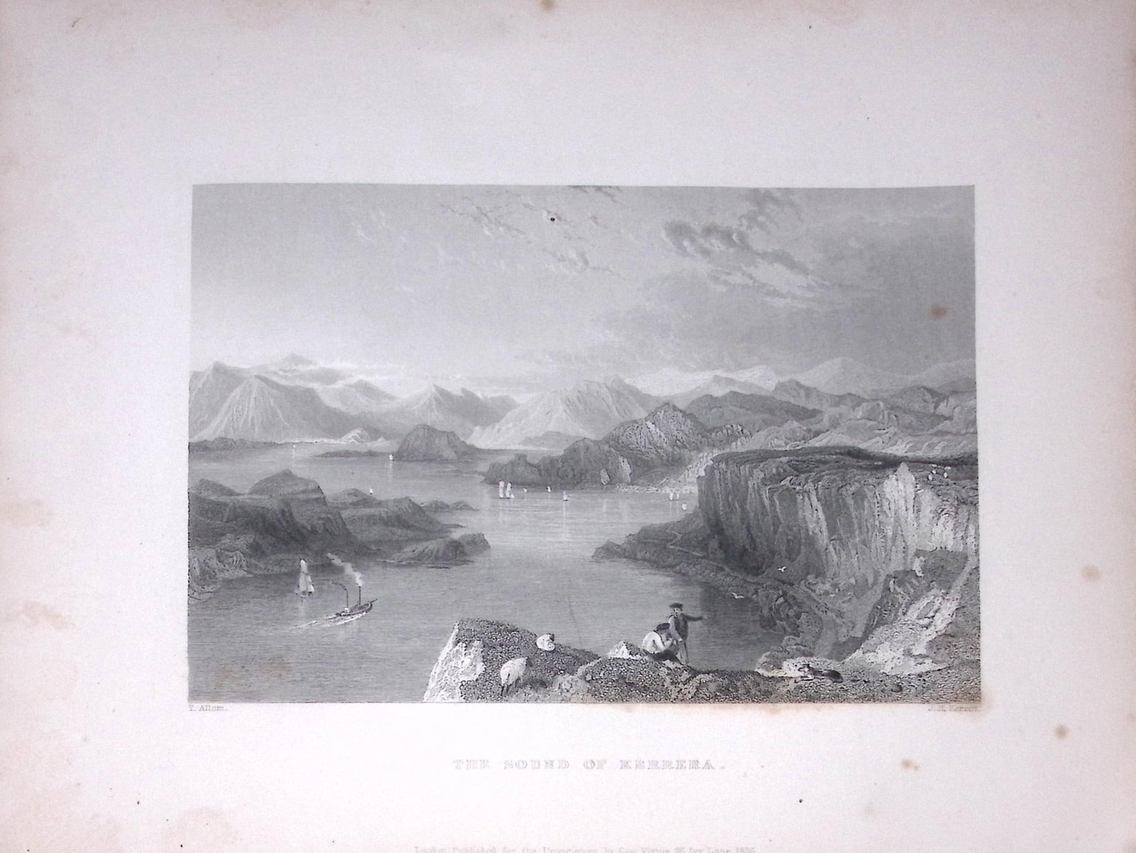 The Sound Of Kerrera Scotland 188 Years-Old Antique Steel Engraving-42: Title: The Sound Of Kerrera Scotland 188 Years-Old Antique Steel Engraving-42 Description: Scotland Illustrated in a Series of Views Takes Expressly for This Work by Messrs William Beattie. Tho