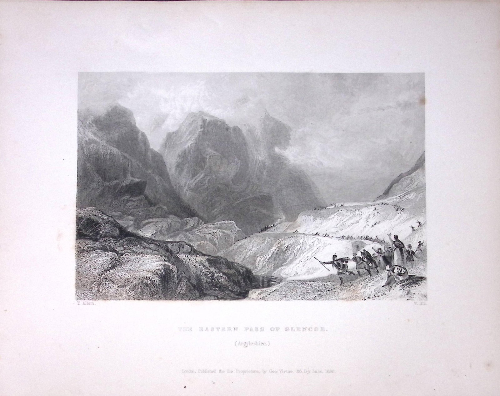 Glencoe Eastern Pass Scotland W Beattie 188 Years-Old Antique Steel Engraving-39: Title: Glencoe Eastern Pass Scotland W Beattie 188 Years-Old Antique Steel Engraving-39 Description: Scotland Illustrated in a Series of Views Takes Expressly for This Work by Messrs William Beattie.