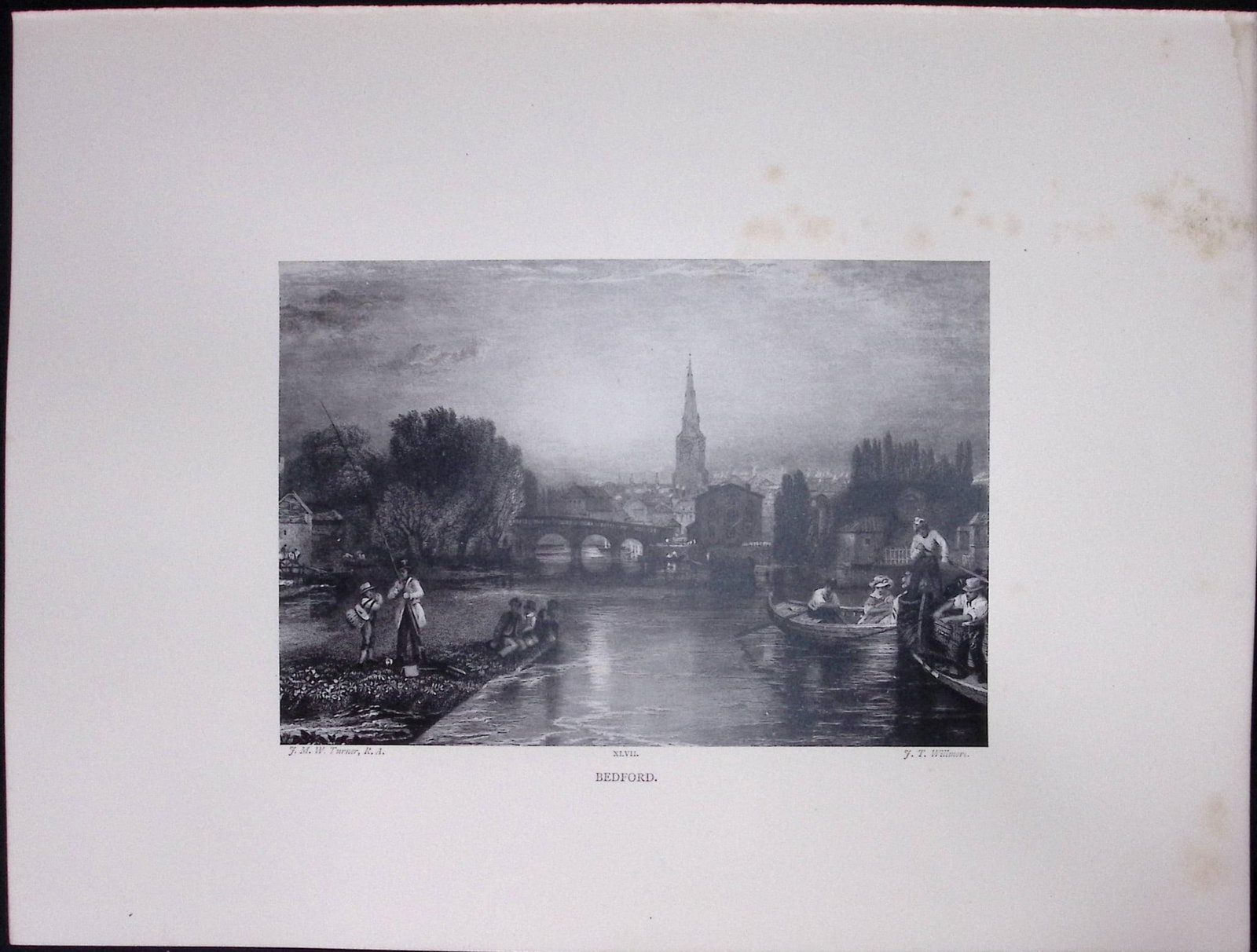 J.M.W Turner Rare “City of Bedford” 1873 Picturesque Views in England-52: Title: J.M.W Turner Rare “City of Bedford” 1873 Picturesque Views in England-52 Description: This Antique Print Was Removed from a 152 Years-Old Edition Of. J M W Turner's Picturesque