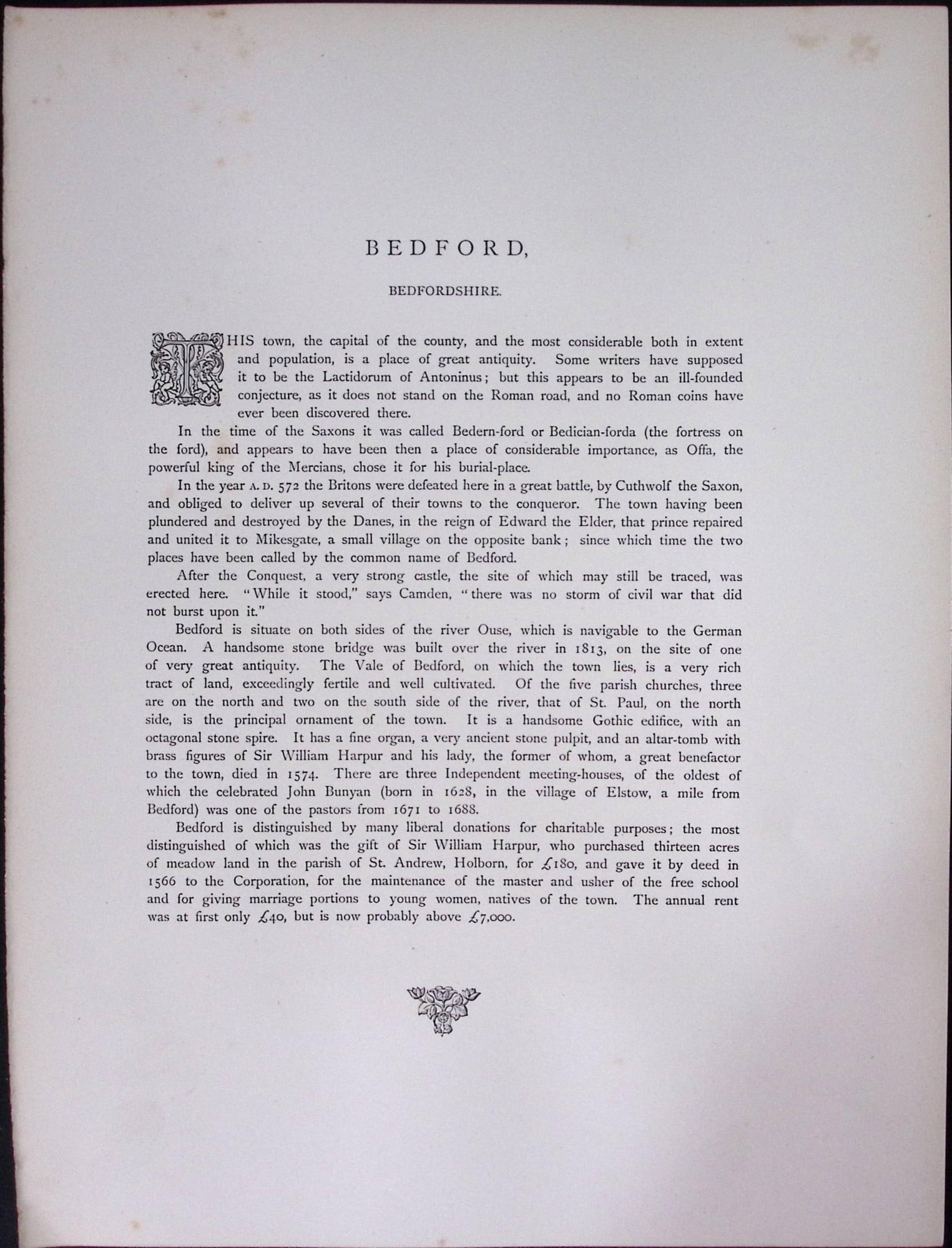 J.M.W Turner Rare “City of Bedford” 1873 Picturesque Views in England-52 - 2
