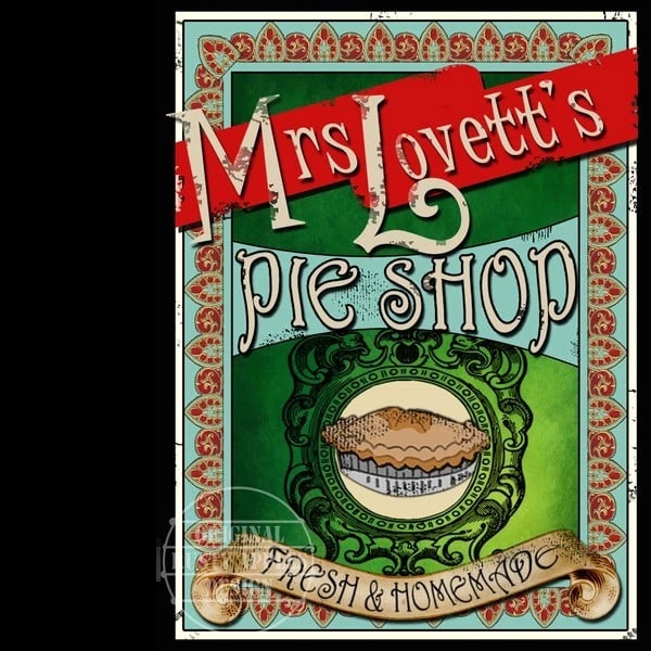 Mrs Lovett's Pie Shop Fleet Street Sweeney Todd Demon Barber Metal Wall Art: Title: Mrs Lovett's Pie Shop Fleet Street Sweeney Todd Demon Barber Metal Wall Art Description: ★ Approx Size 8” x 6” (Inches) 200 x 150 (mm). ★ Our Metal Art Design Comes
