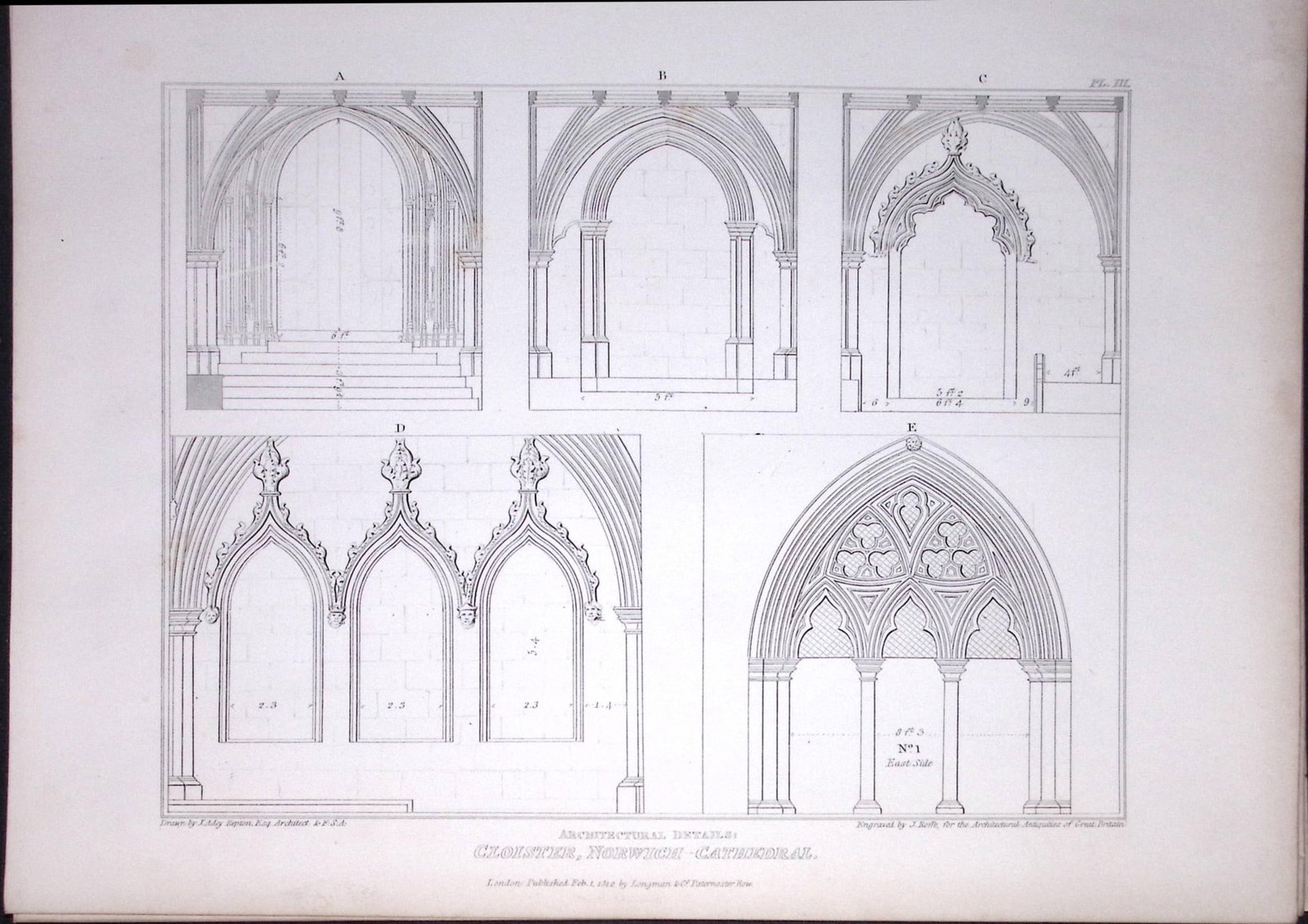 Norwich Cathedral Norfolk 190 Years-Old John Britton Antique Steel Engraving-181: Title: Norwich Cathedral Norfolk 190 Years-Old John Britton Antique Steel Engraving-181 Description: This 191 Years-Old Steel Gilt-Edged Engraved Plate Has Been Removed from an Antique Edition of.