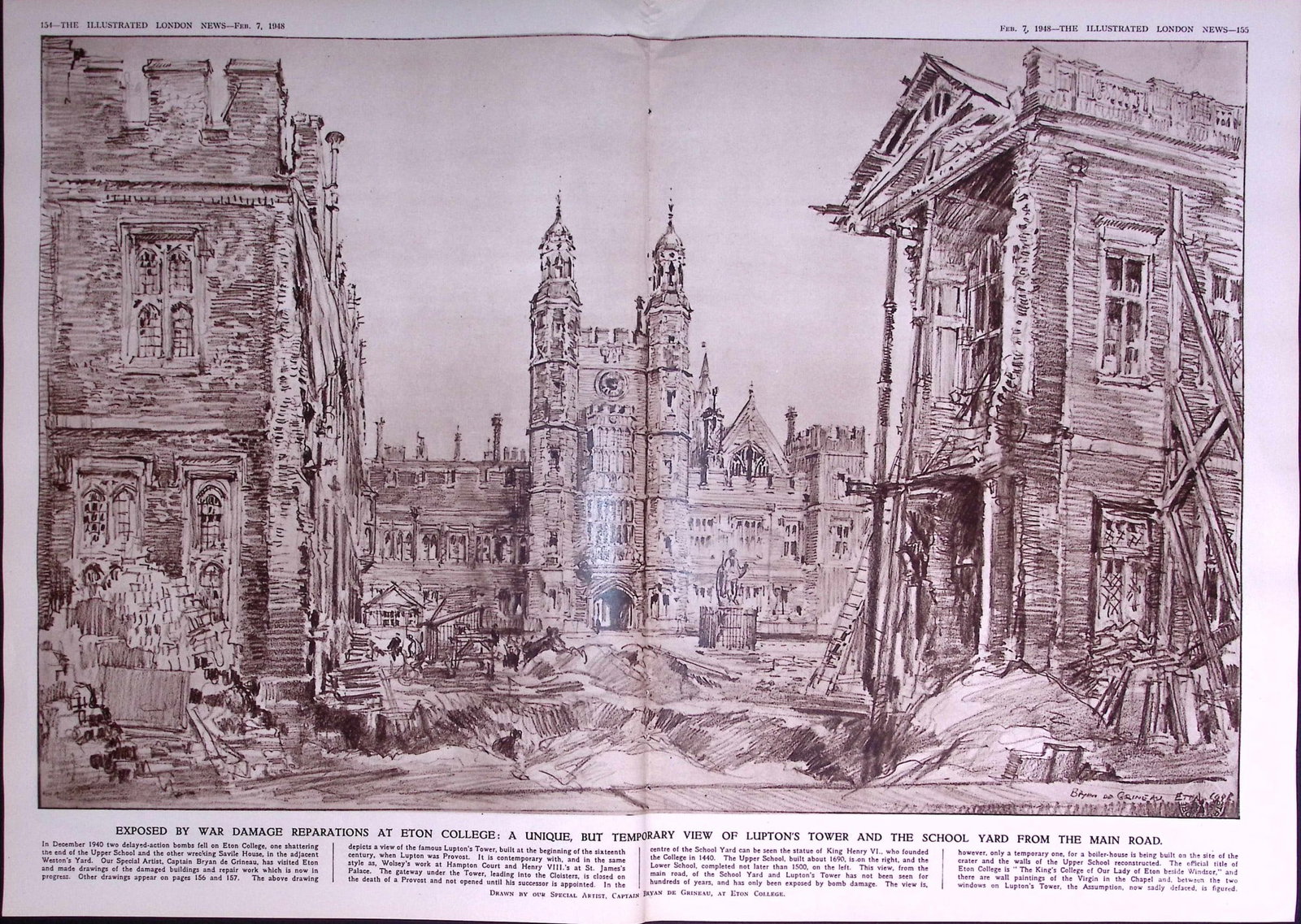 3 Page Supplement Eton College War Bombed Damage Original 78 Years-Old: Title: 3 Page Supplement Eton College War Bombed Damage Original 78 Years-Old Description: 3 Page Supplement Eton College War Bombed Damage Original 78 Years-Old This 3-Page Special Comprises of a