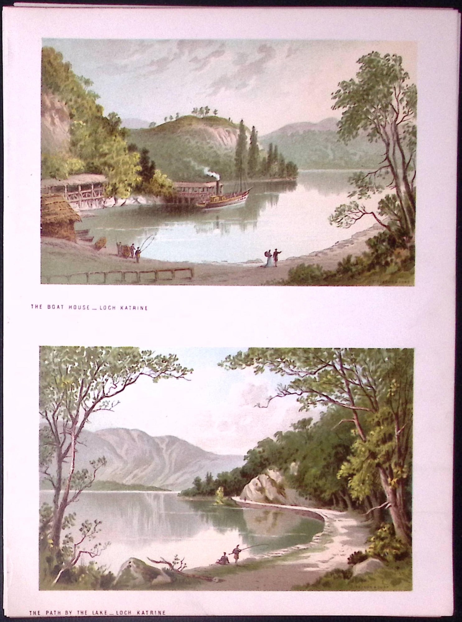 Scotland The Views of Loch Katrine Antique Coloured Print-33: Title: Scotland The Views of Loch Katrine Antique Coloured Print-33 Description: This Antique Illustration Has Been Removed from a First Edition of. Souvenir Of Scotland. Cities, Lakes an
