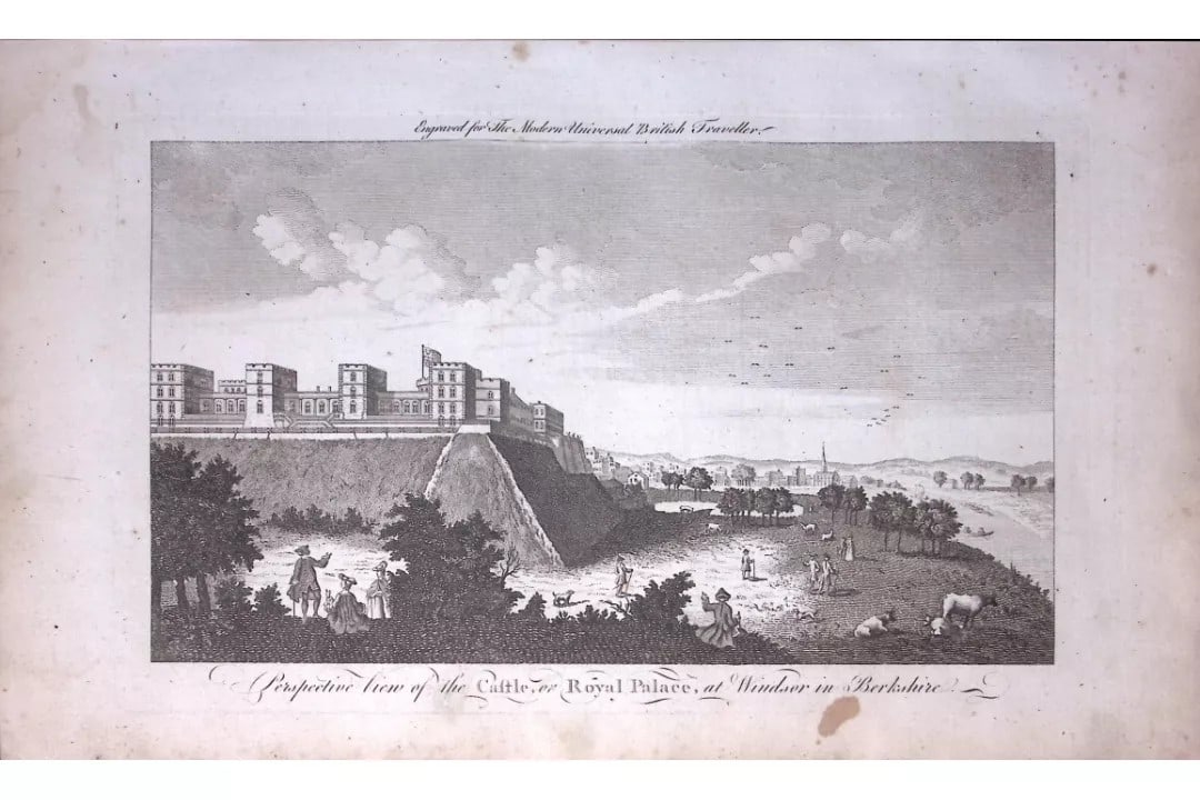 Windsor Castle Berkshire Rare Large 247-Year-Old Antique Copperplate Engraving -22-TR: Title: Windsor Castle Berkshire Rare Large 247-Year-Old Antique Copperplate Engraving -22-TR Description: This Antique 247-Year-Old Was Removed from an Edition Of. The Modern