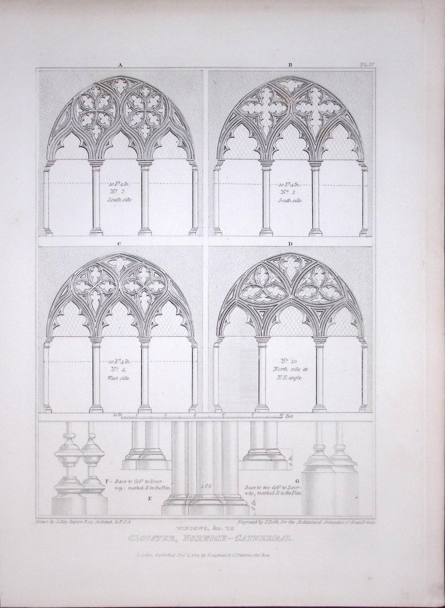 Norwich Cathedral Norfolk 190 Years-Old John Britton Antique Steel Engraving-182: Title: Norwich Cathedral Norfolk 190 Years-Old John Britton Antique Steel Engraving-182 Description: This 191 Years-Old Steel Gilt-Edged Engraved Plate Has Been Removed from an Antique Edition of.